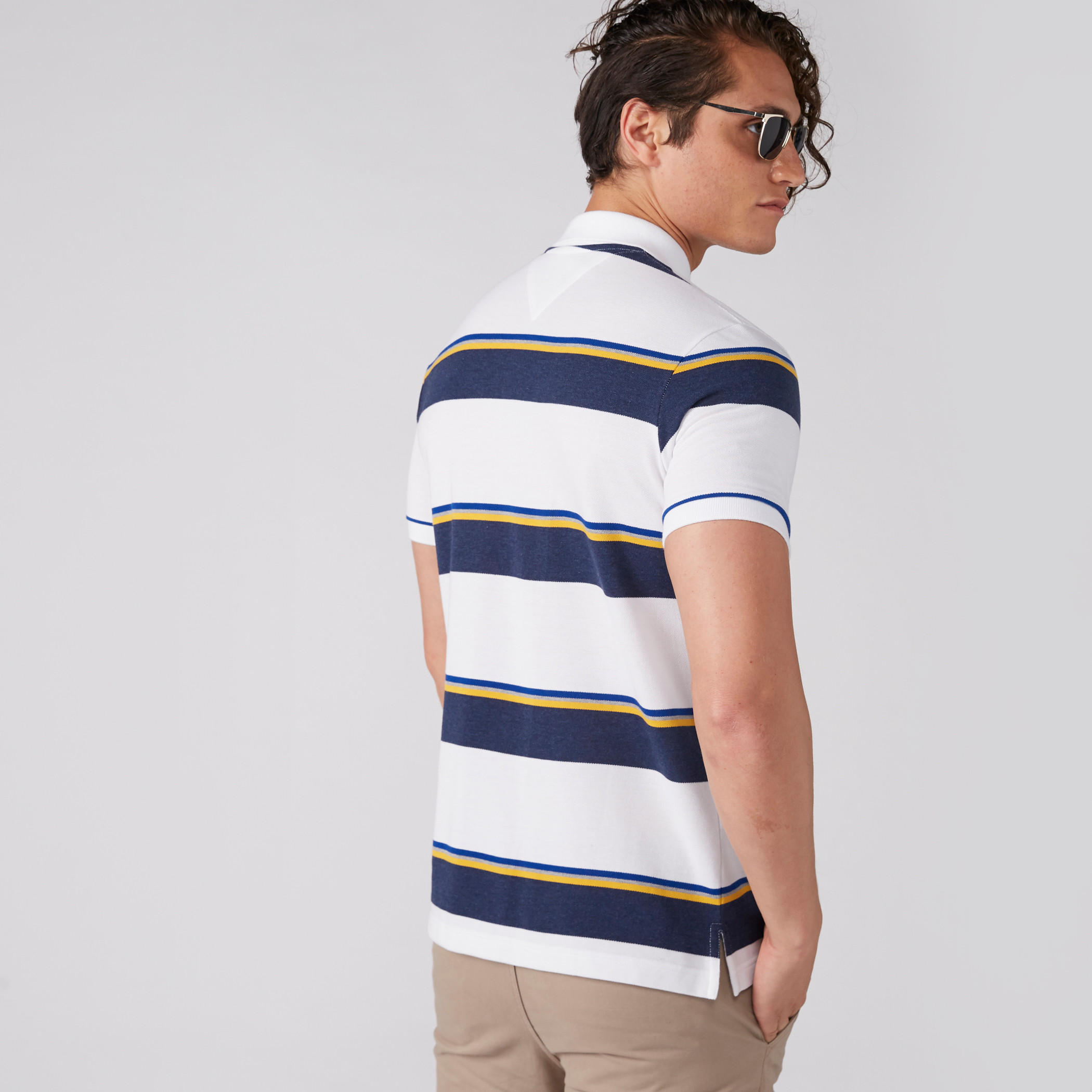 تيشيرت مخطط بياقة بولو وأكمام قصيرة-men-clothing-tshirtsandpolos-polos-image-2