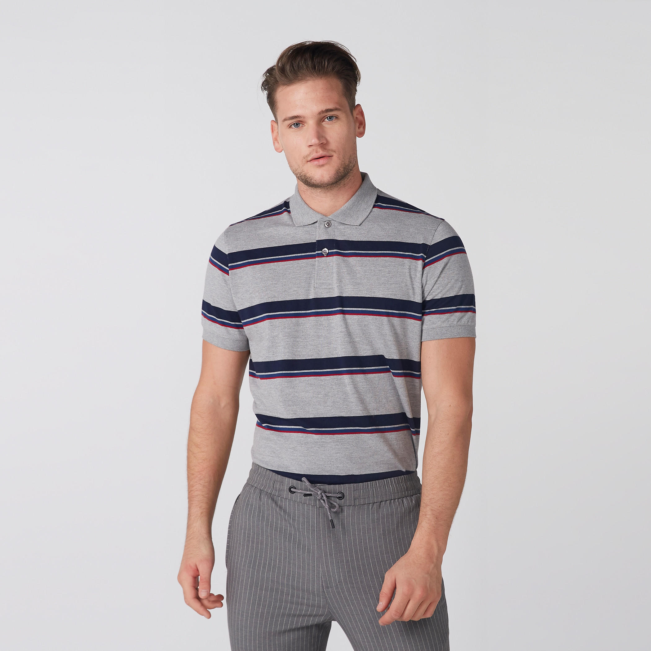 تيشيرت مقلّم بياقة بولو وأكمام قصيرة-men-clothing-tshirtsandpolos-polos-image-3
