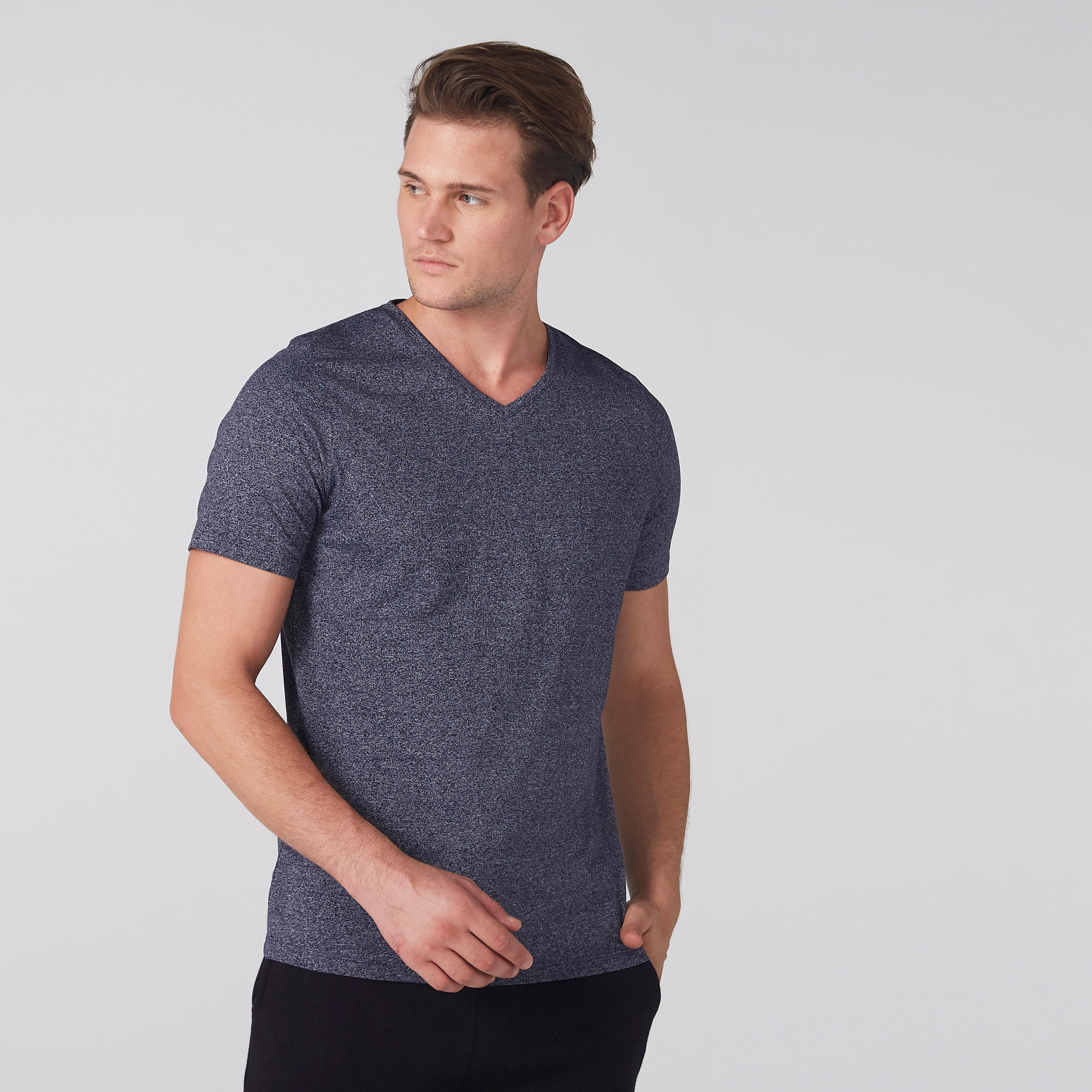 تيشيرت بأكمام قصيرة وياقة V-men-clothing-tshirtsandpolos-tshirts-image-1