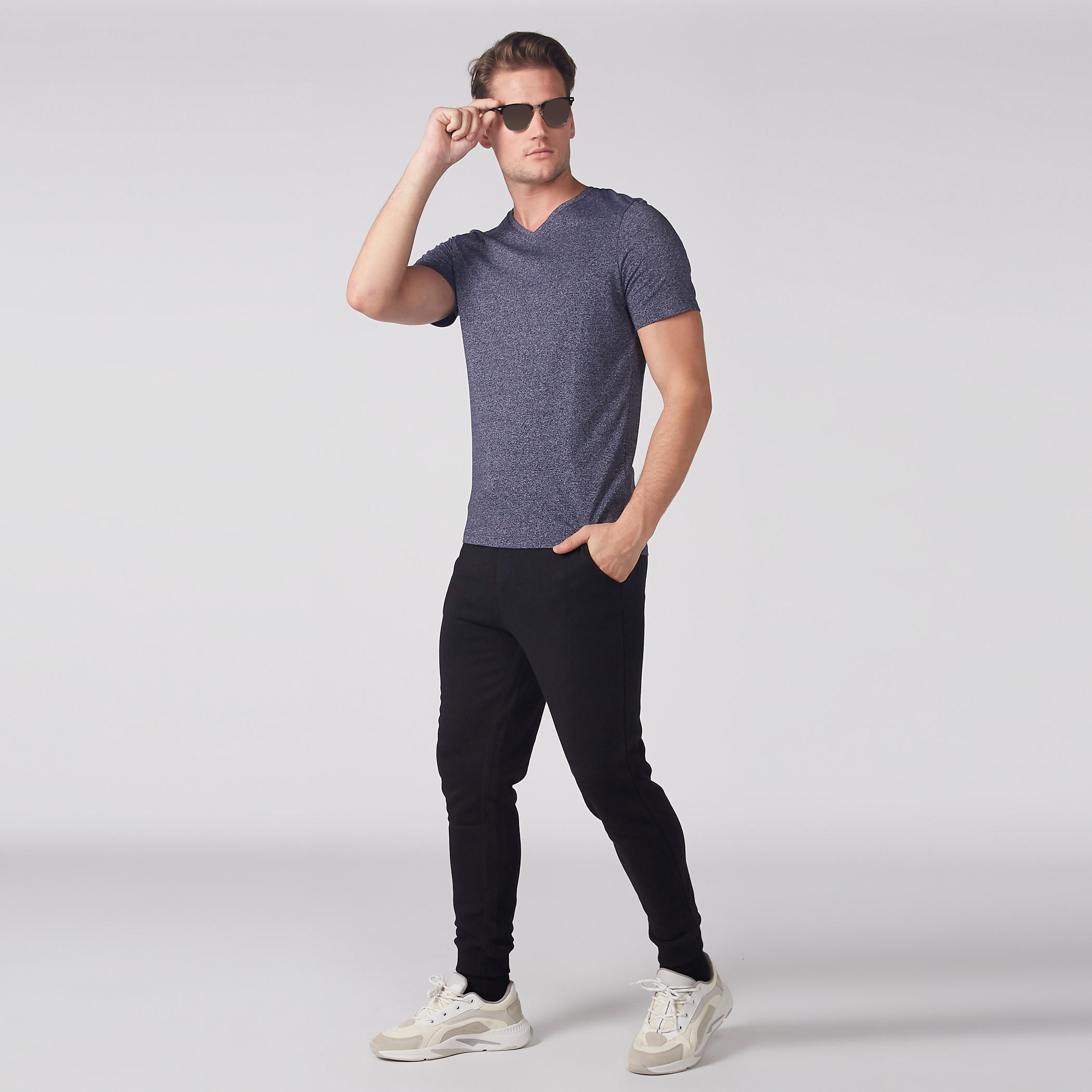 تيشيرت بأكمام قصيرة وياقة V-men-clothing-tshirtsandpolos-tshirts-image-2