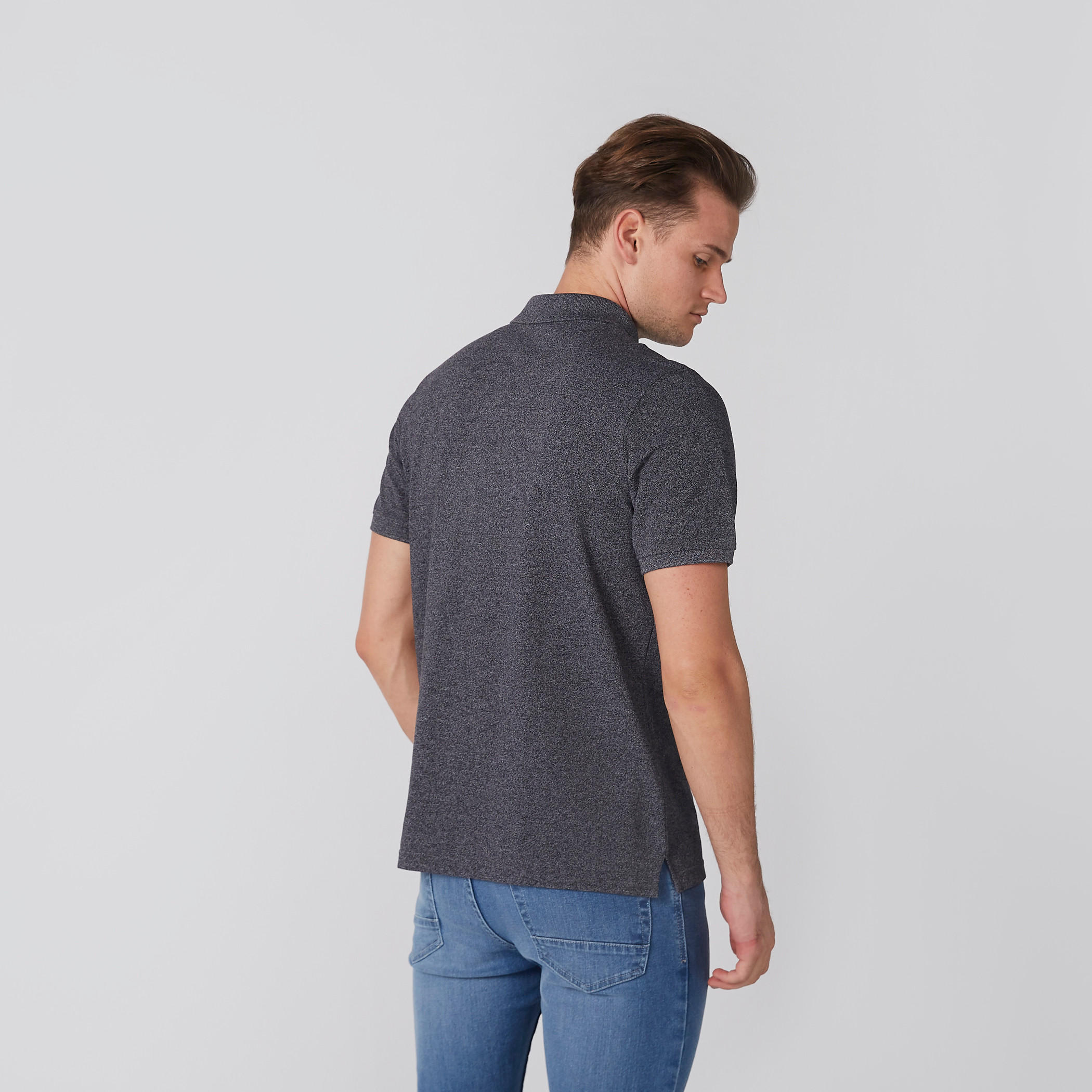 Textured Polo Neck T-Shirt with Short Sleeves-men-clothing-tshirtsandpolos-polos-image-4