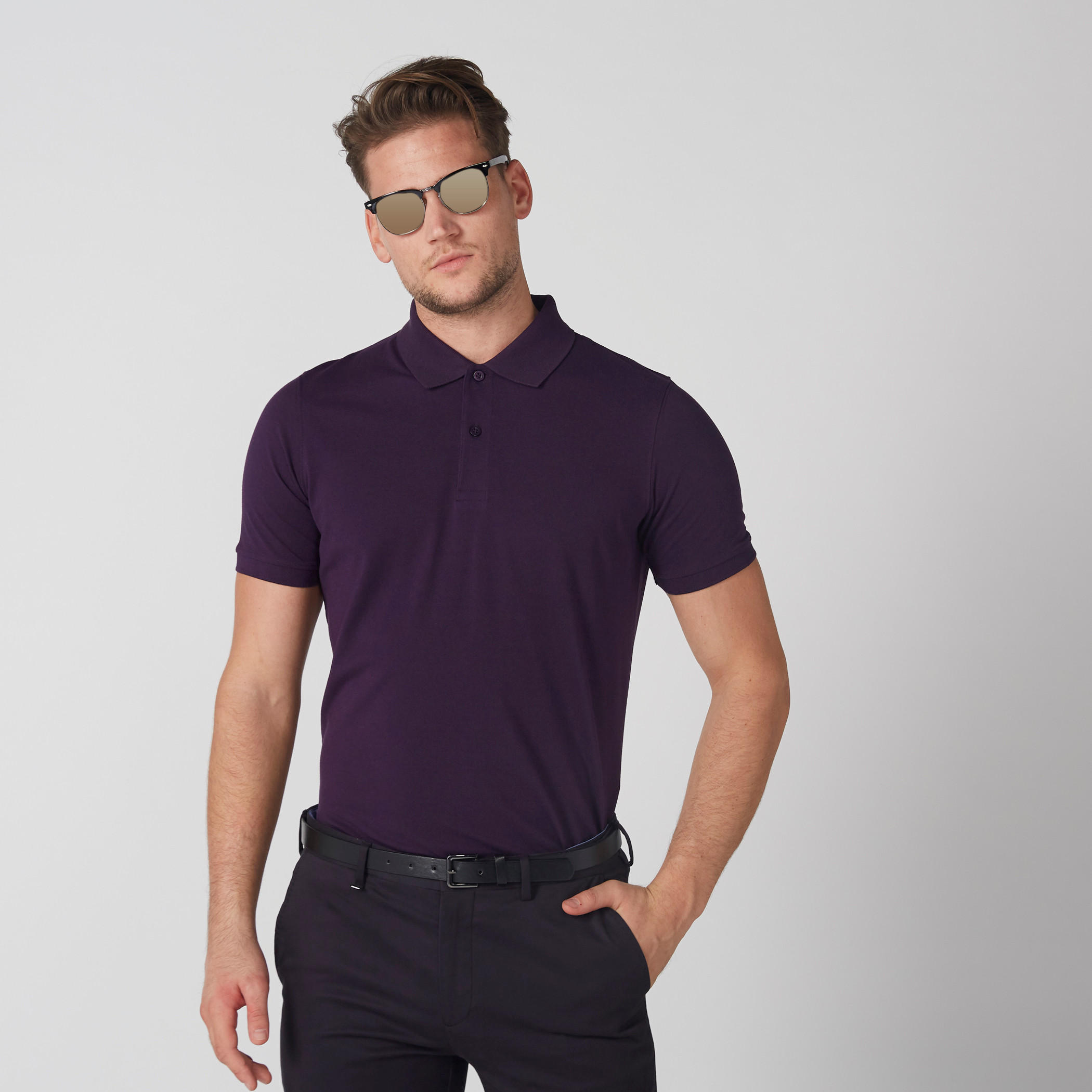 تيشيرت بياقة بولو وبأكمام قصيرة-men-clothing-tshirtsandpolos-polos-image-1