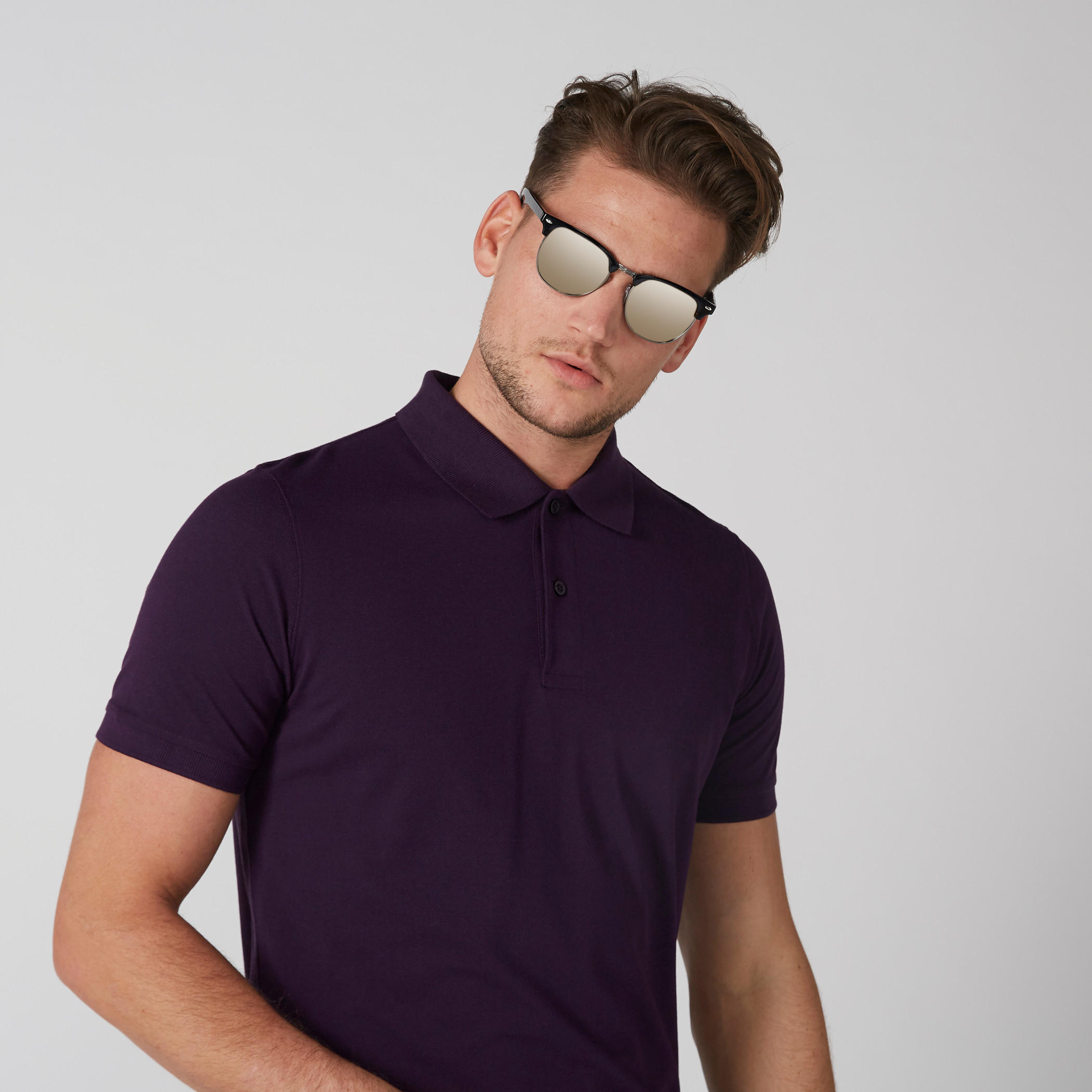 تيشيرت بياقة بولو وبأكمام قصيرة-men-clothing-tshirtsandpolos-polos-image-2