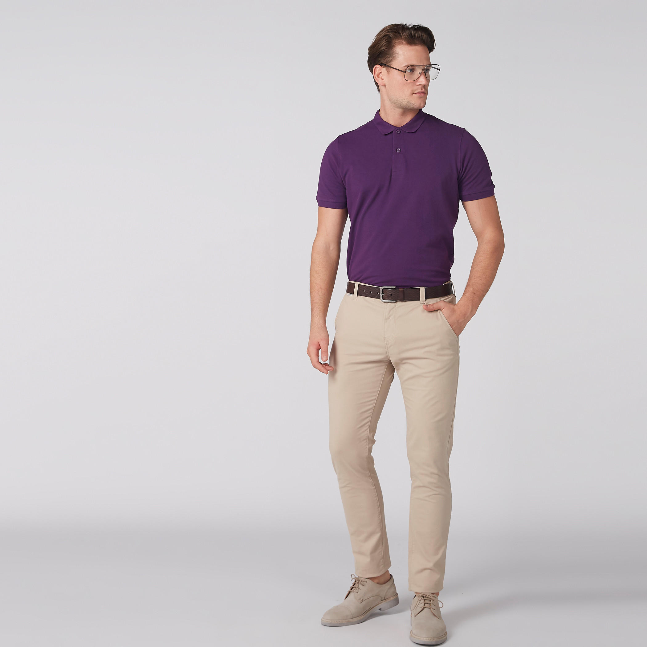 Polo Neck T-Shirt with Short Sleeves-men-clothing-tshirtsandpolos-polos-image-1