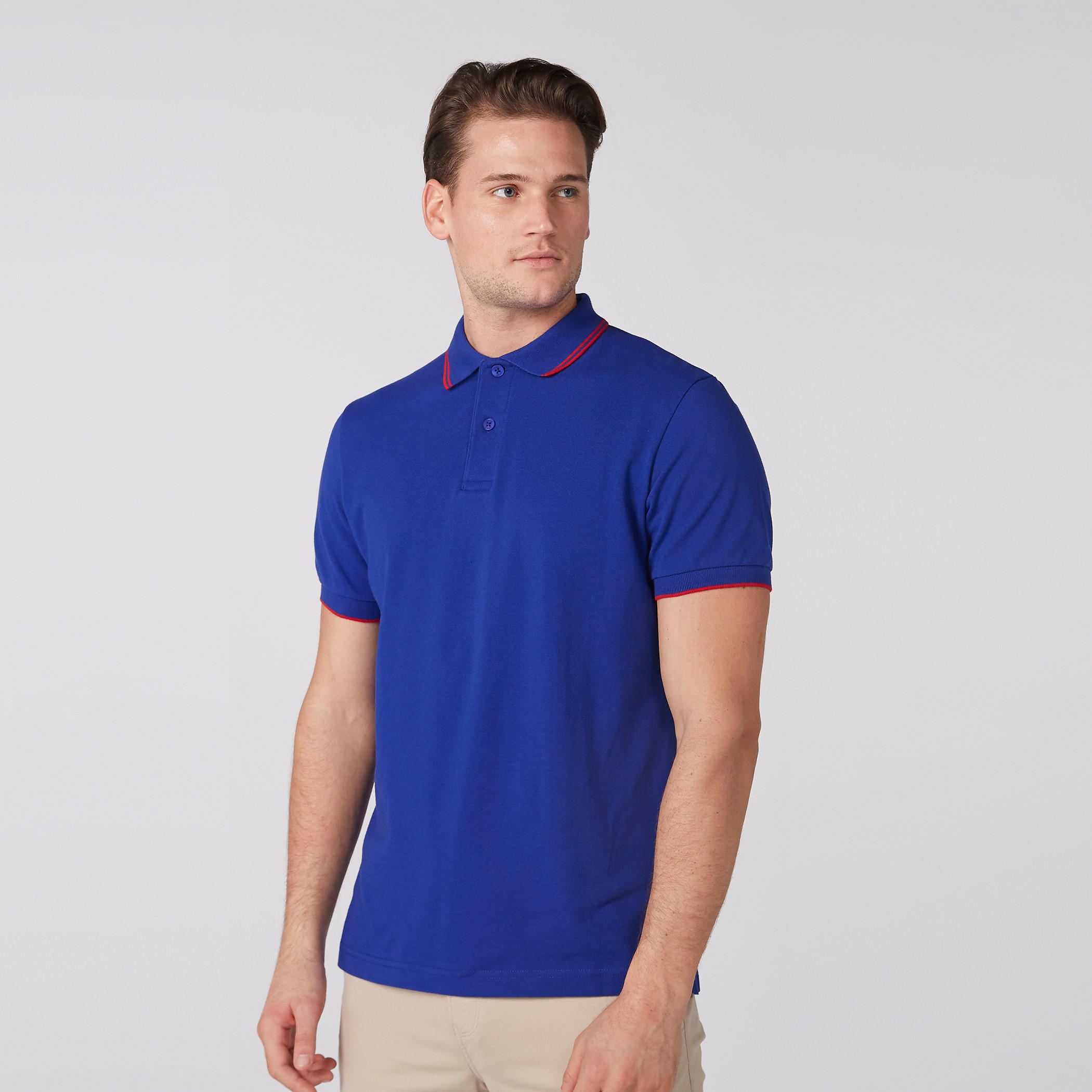 Polo Neck T-Shirt with Short Sleeves-men-clothing-tshirtsandpolos-polos-image-1