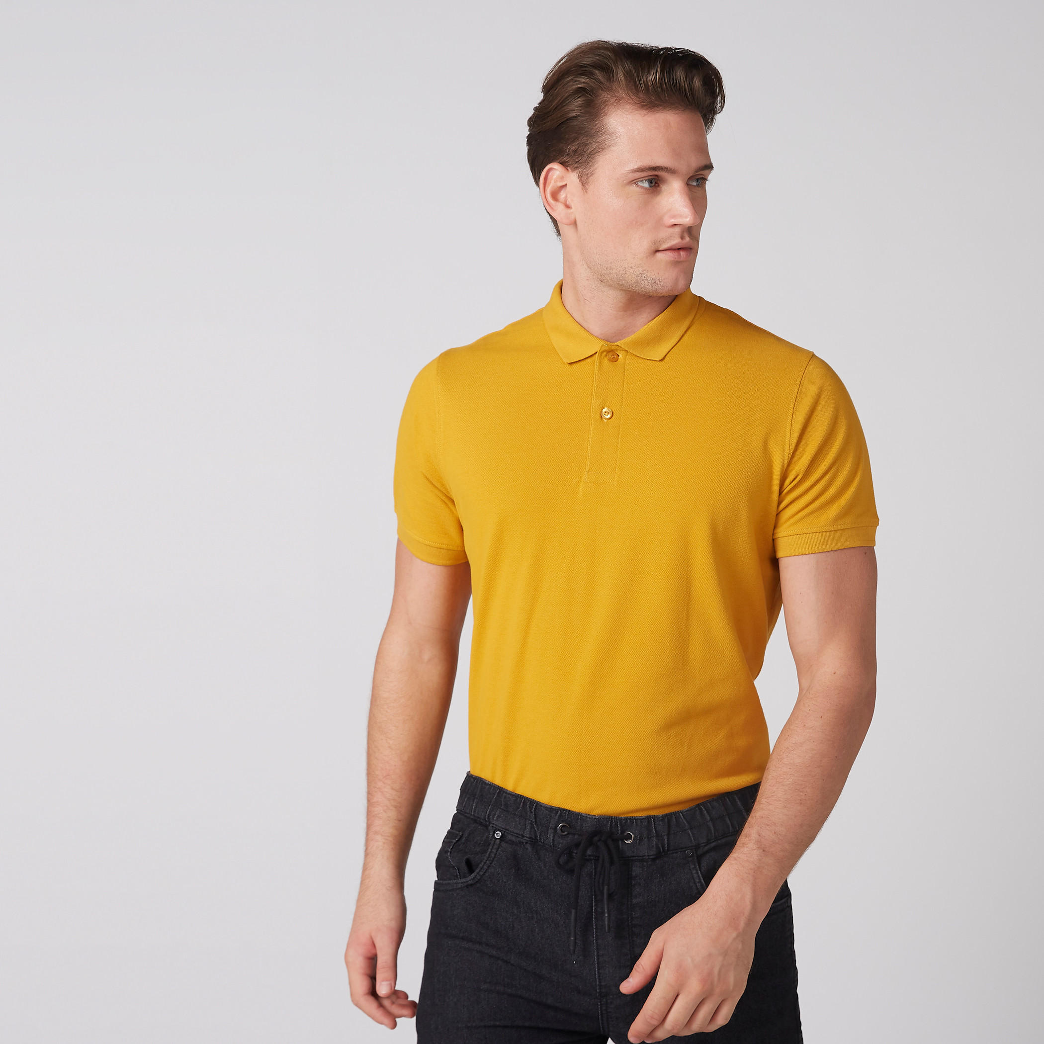 Polo Neck T-Shirt with Short Sleeves-men-clothing-tshirtsandpolos-polos-image-1