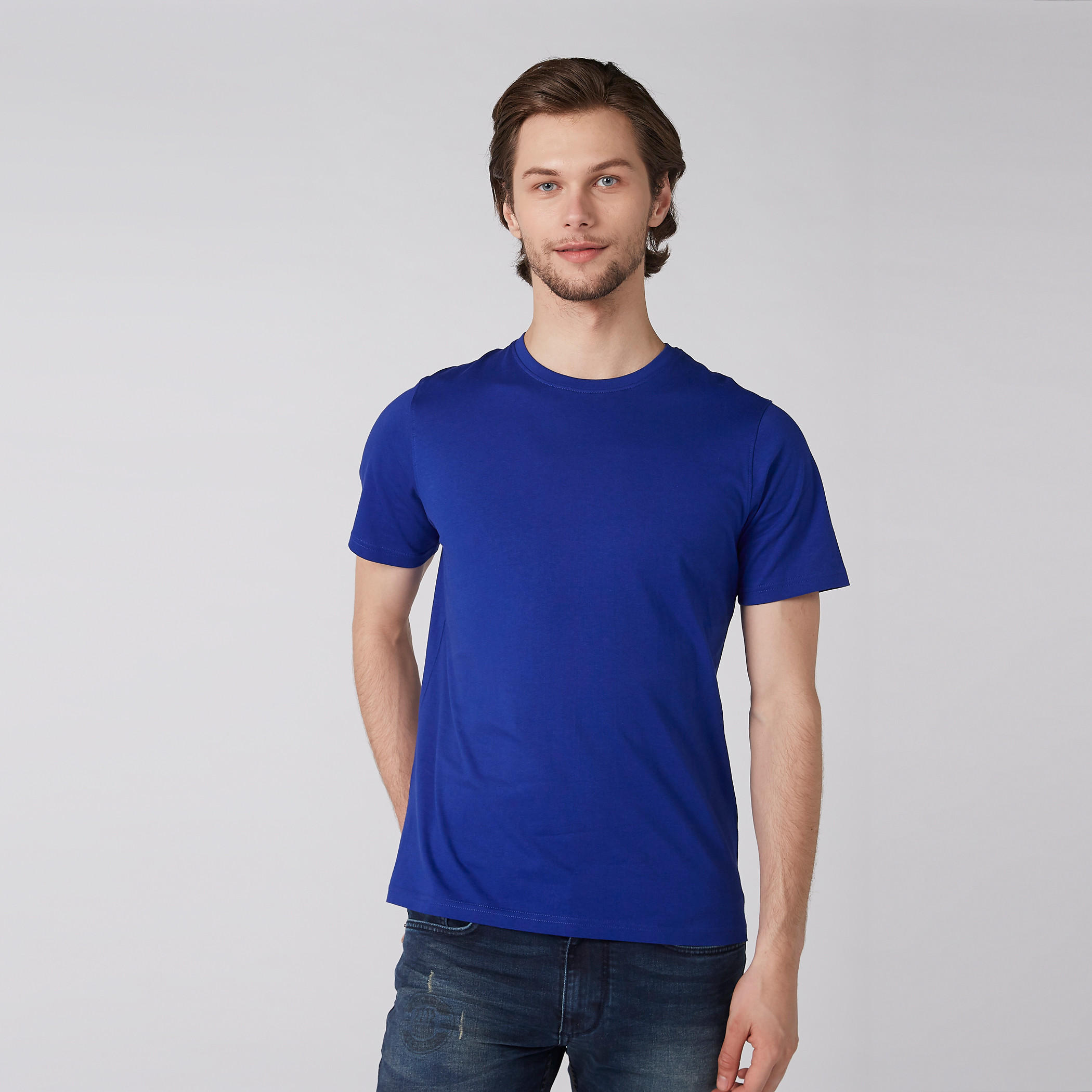 تيشيرت بياقة مستديرة وأكمام قصيرة-men-clothing-tshirtsandpolos-tshirts-image-1