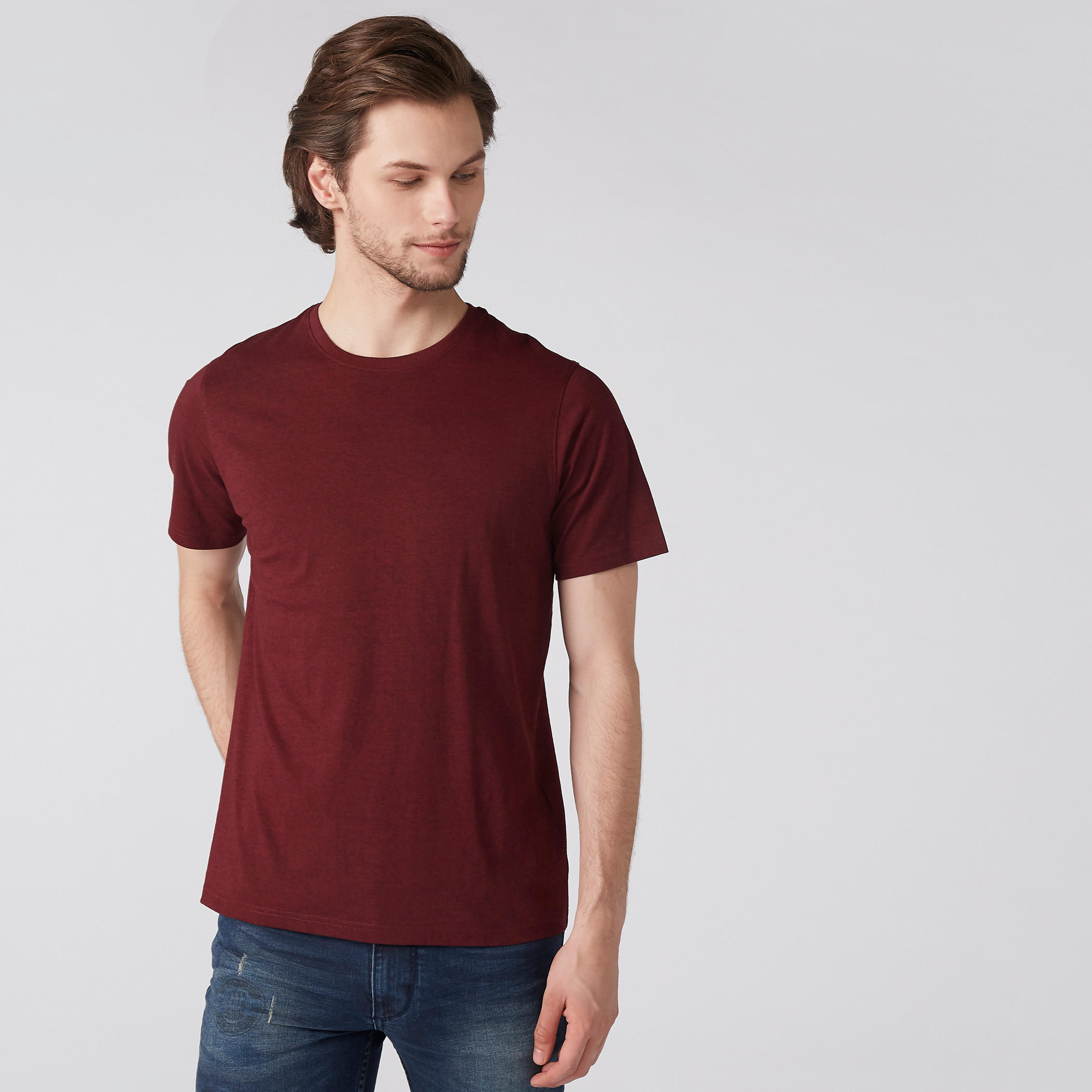Round Neck T-Shirt with Short Sleeves-men-clothing-tshirtsandpolos-tshirts-image-1
