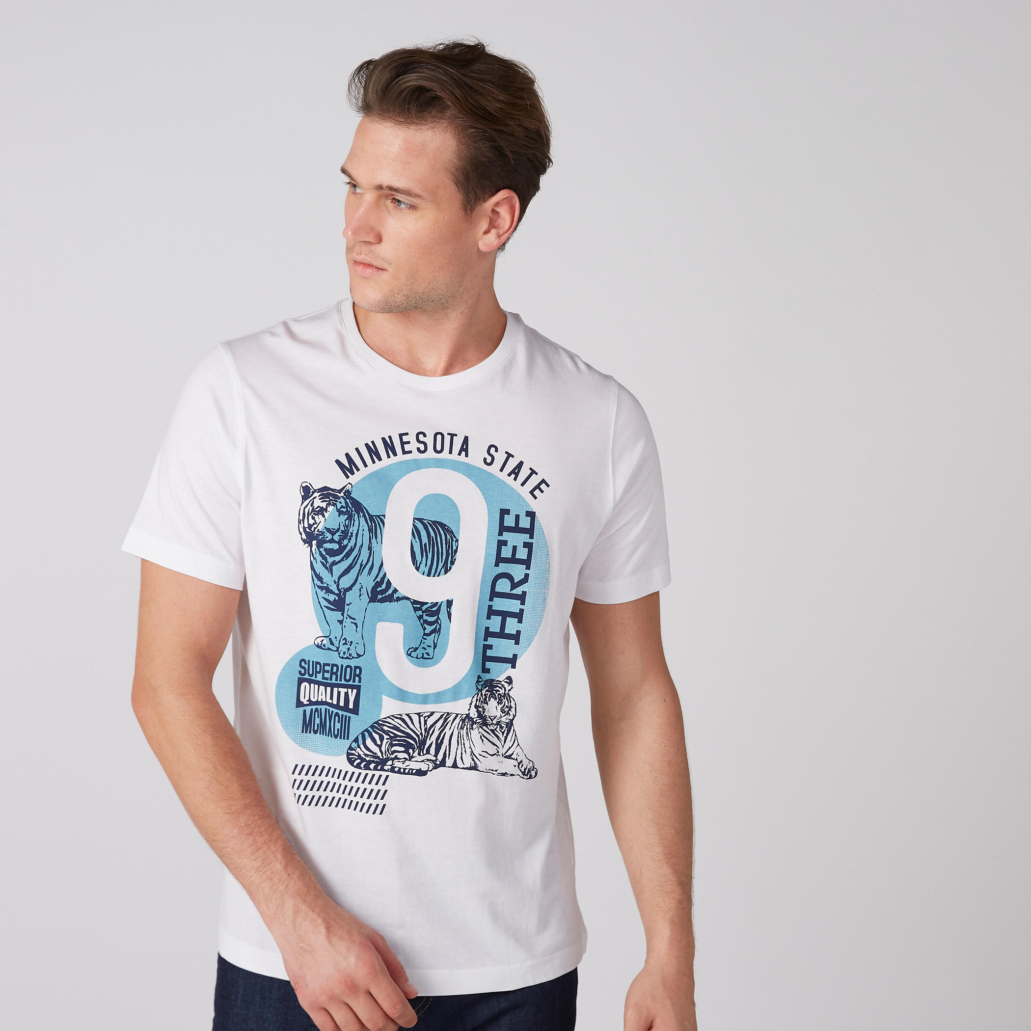 Printed T-Shirt with Crew Neck and Short Sleeves-men-clothing-tshirtsandpolos-tshirts-image-1