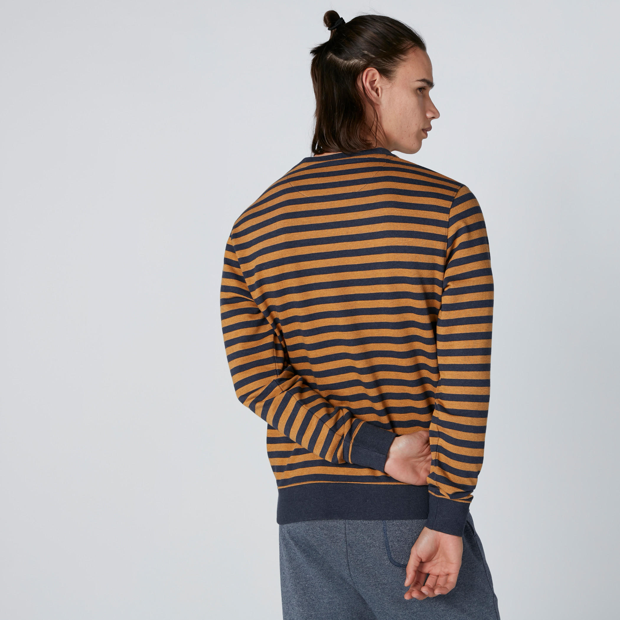 Striped Sweatshirt with Round Neck-men-winterwear-hoodiesandsweatshirts-image-3