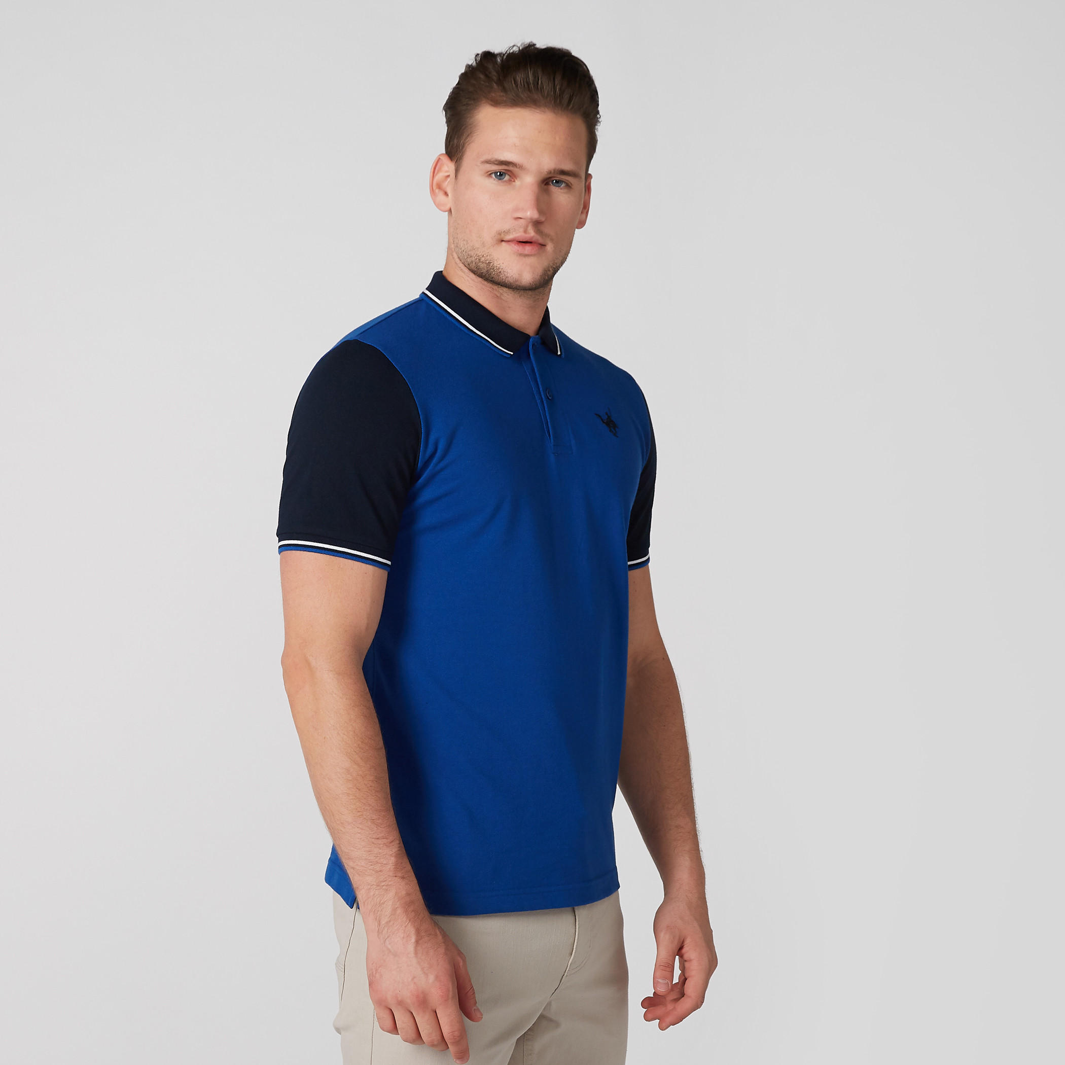 Polo Neck T-Shirt with Short Sleeves and Tipping Detail-men-clothing-tshirtsandpolos-polos-image-3