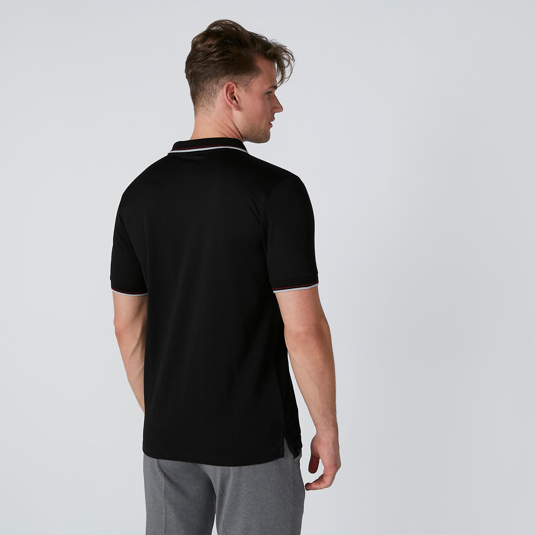 تيشيرت بياقة بولو بأكمام طويلة ومطابق سليم فيت-men-clothing-tshirtsandpolos-polos-image-2