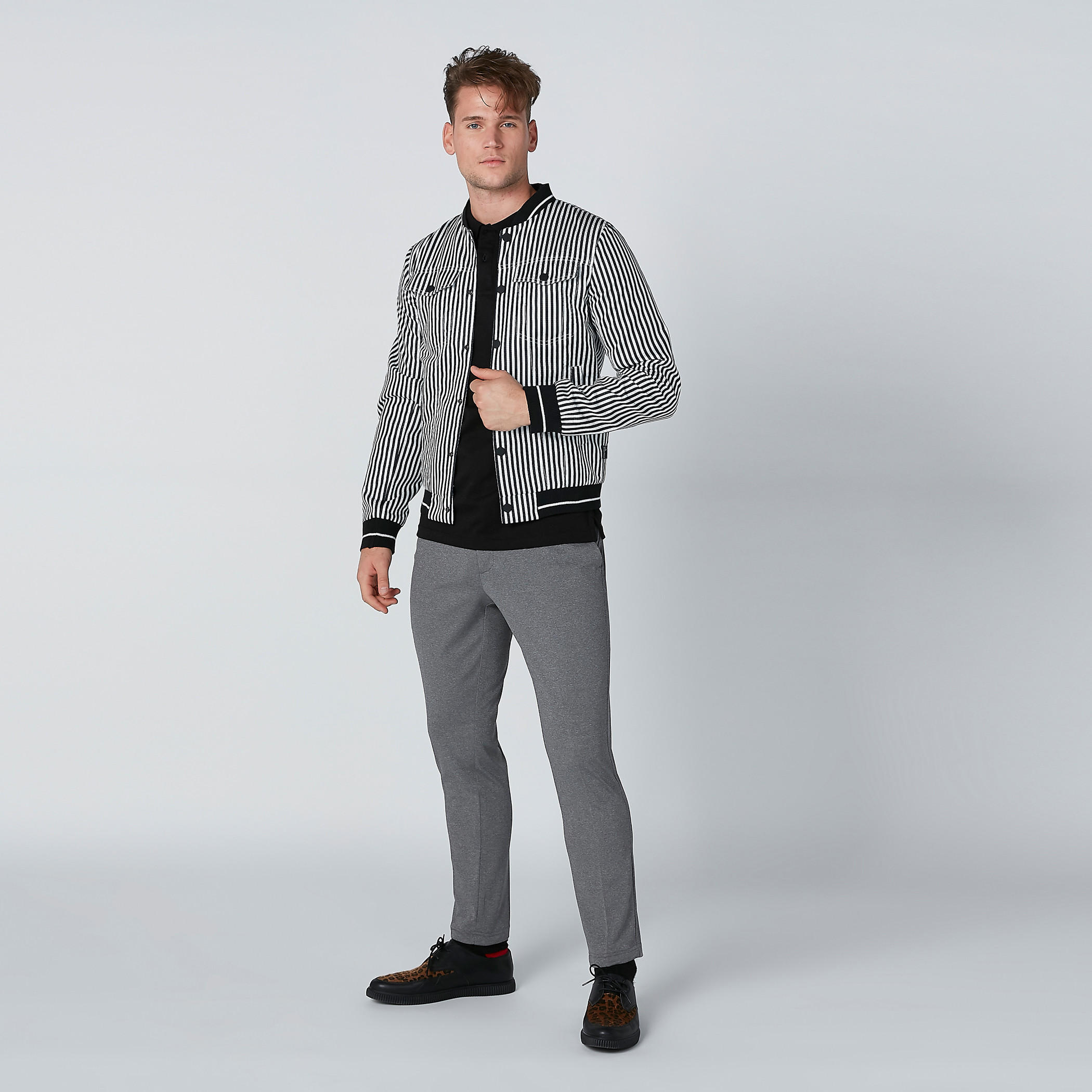 تيشيرت بياقة بولو بأكمام طويلة ومطابق سليم فيت-men-clothing-tshirtsandpolos-polos-image-3