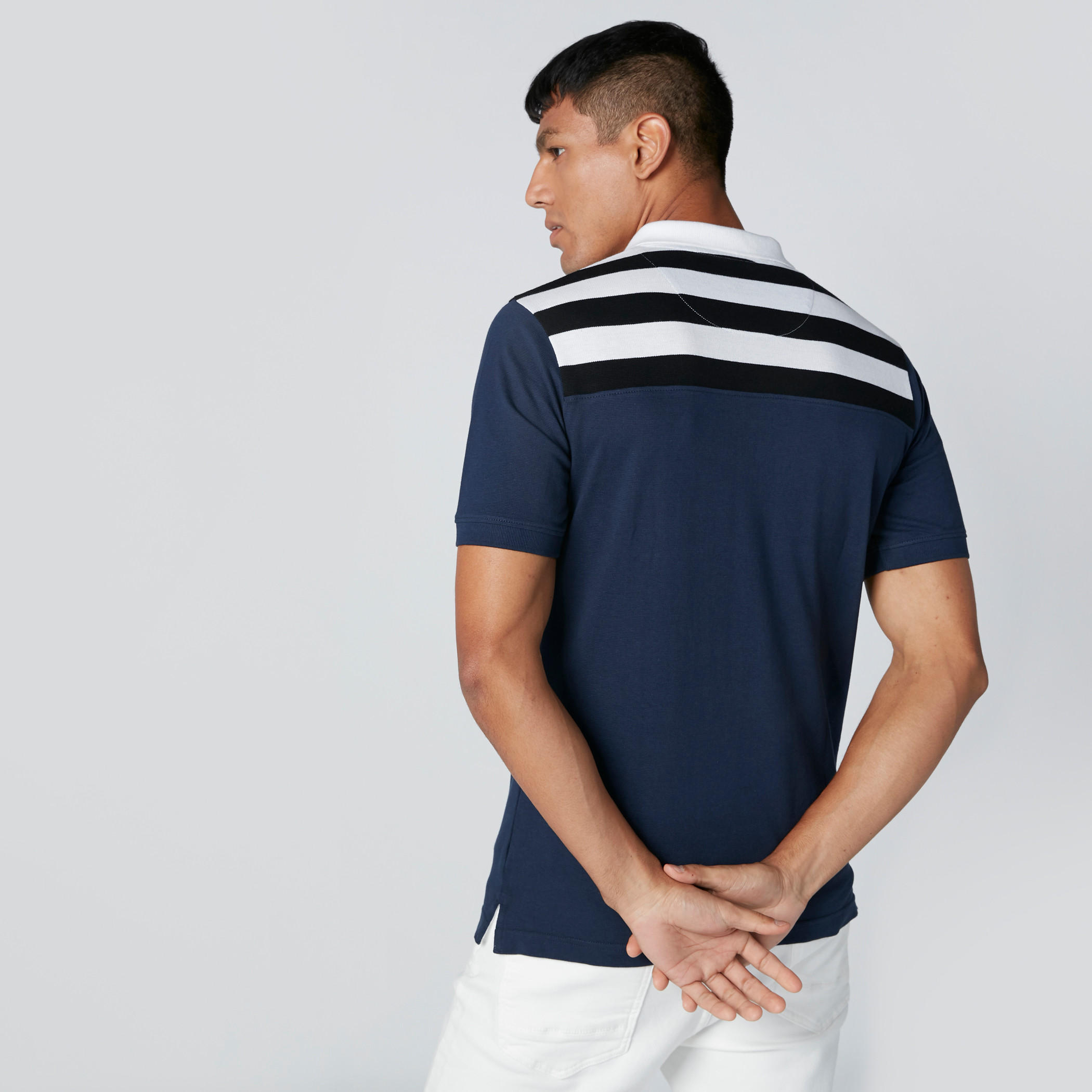 تيشيرت سليم فيت مقلّم بياقة بولو-men-clothing-tshirtsandpolos-polos-image-2
