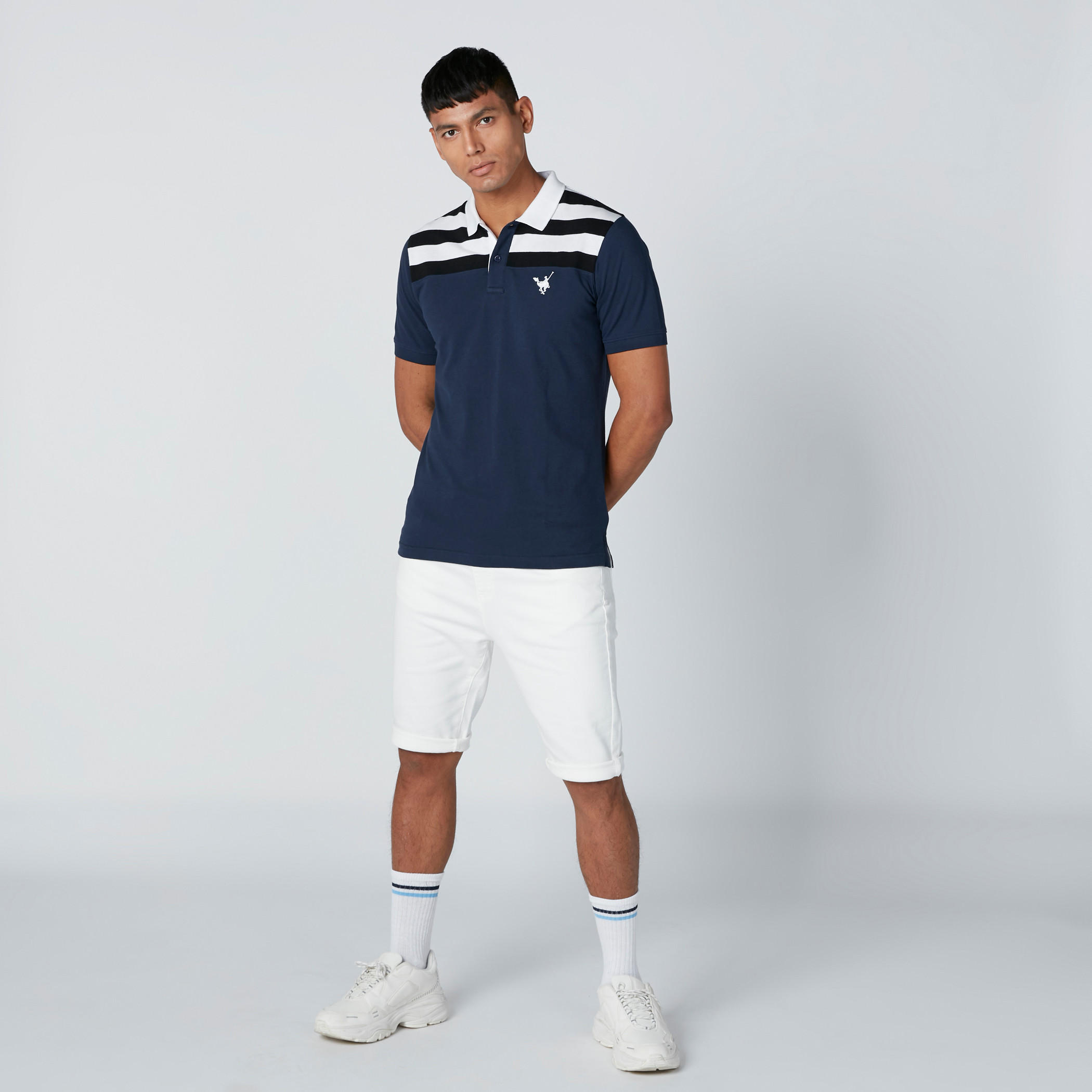 تيشيرت سليم فيت مقلّم بياقة بولو-men-clothing-tshirtsandpolos-polos-image-3