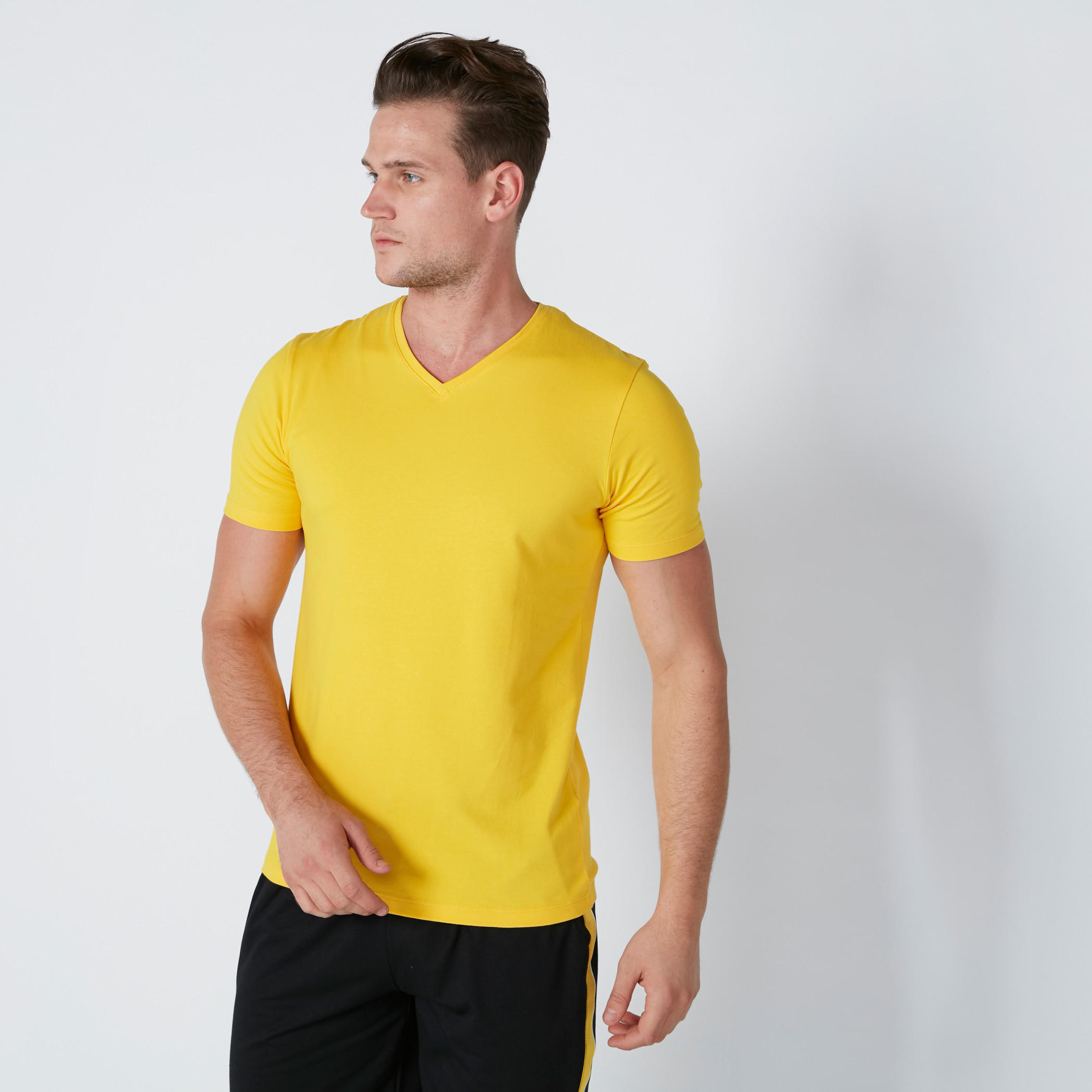 V-Neck T-Shirt with Short Sleeves-men-clothing-tshirtsandpolos-tshirts-image-1