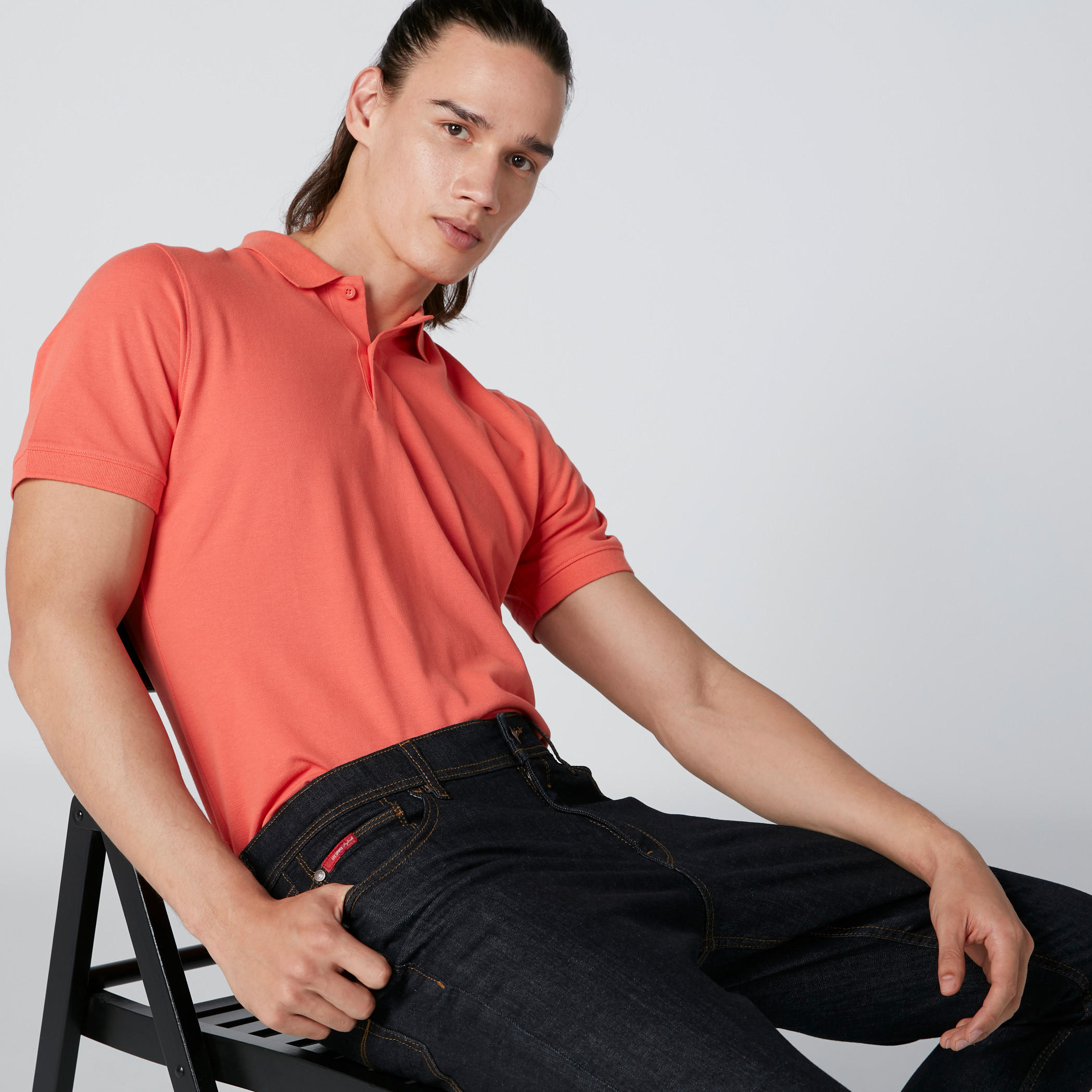Short Sleeves T-Shirt with Polo Neck-men-clothing-tshirtsandpolos-polos-image-5