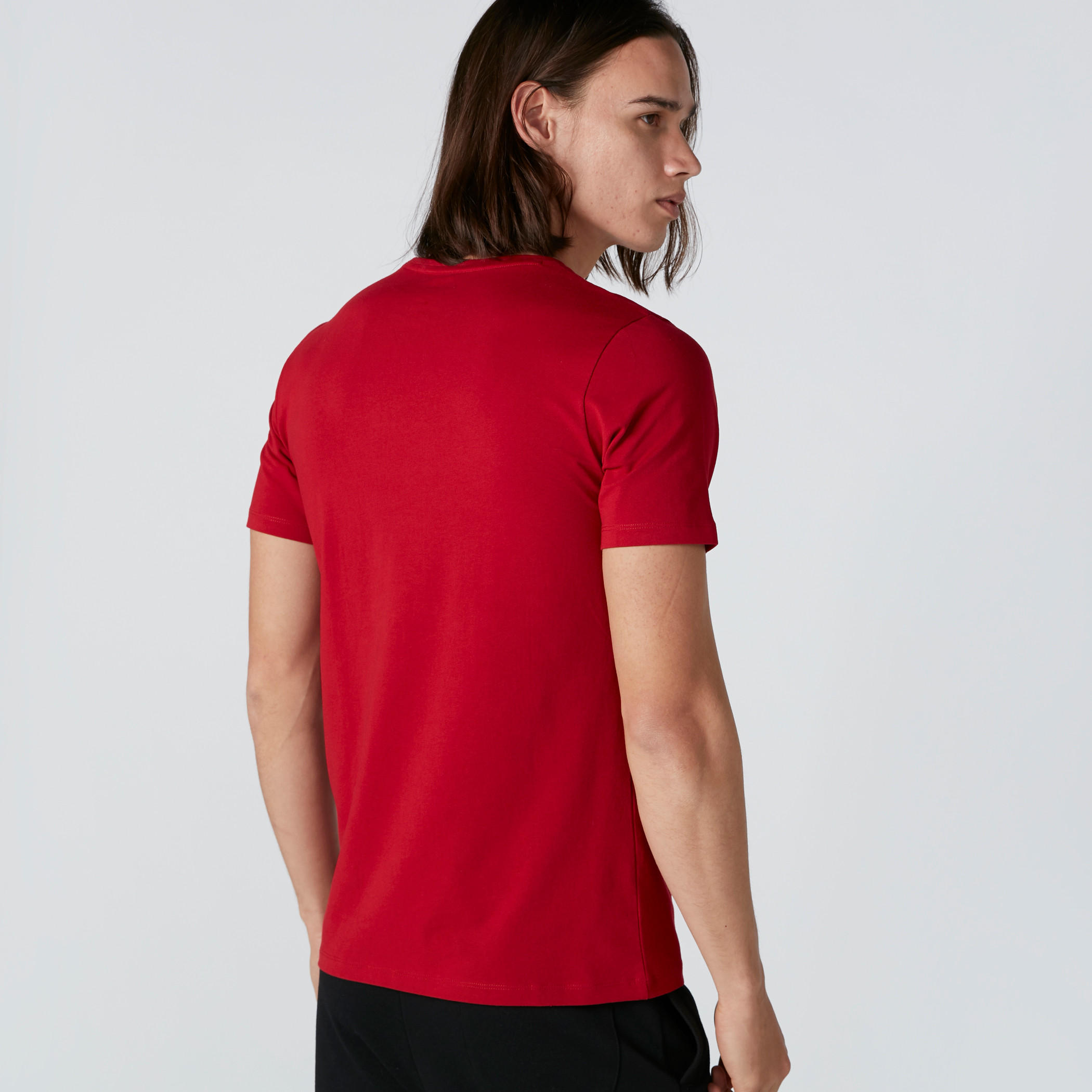تيشيرت بياقة مستديرة وأكمام قصيرة-men-clothing-tshirtsandpolos-tshirts-image-2