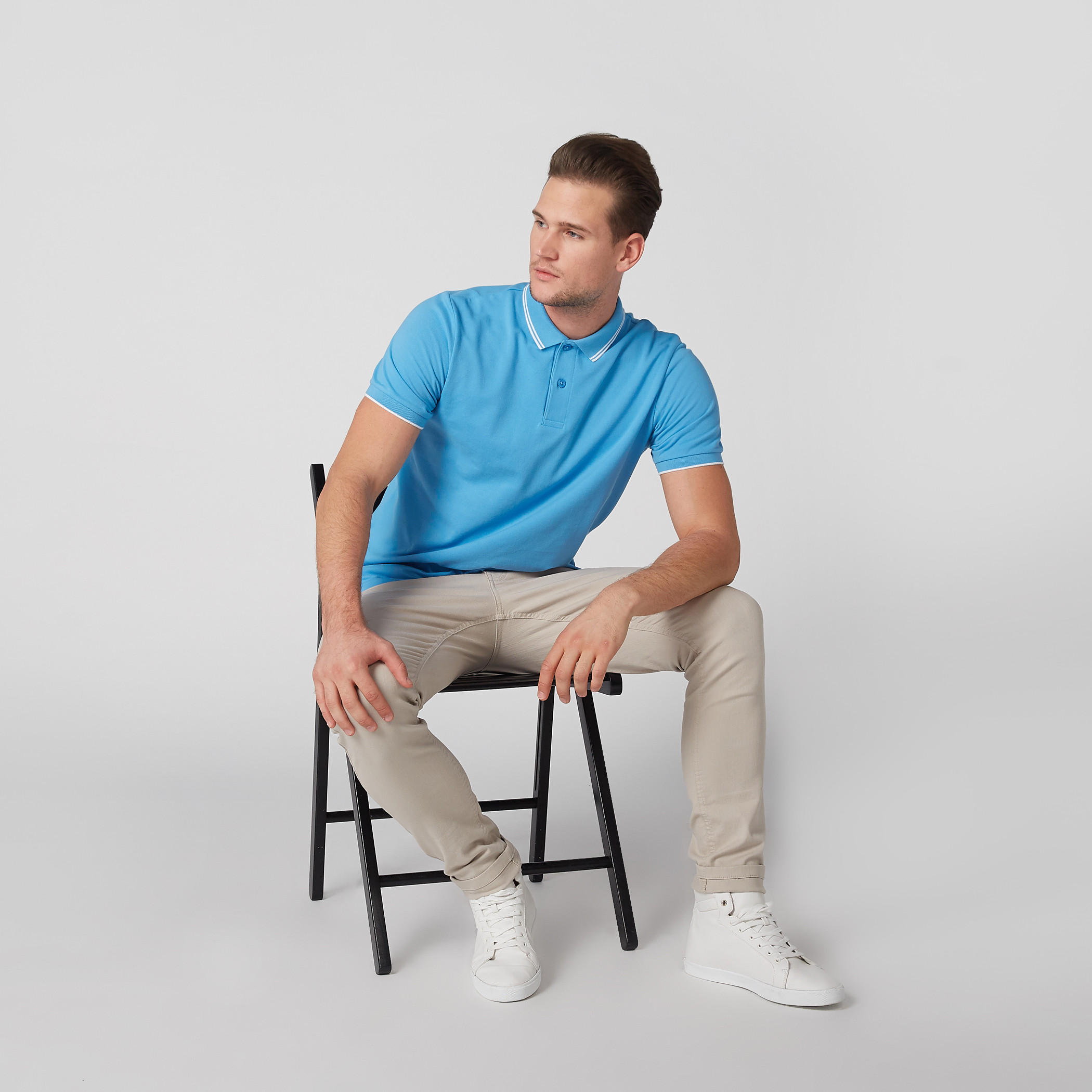تيشيرت بياقة بولو وأكمام قصيرة ودرزات-men-clothing-tshirtsandpolos-polos-image-1