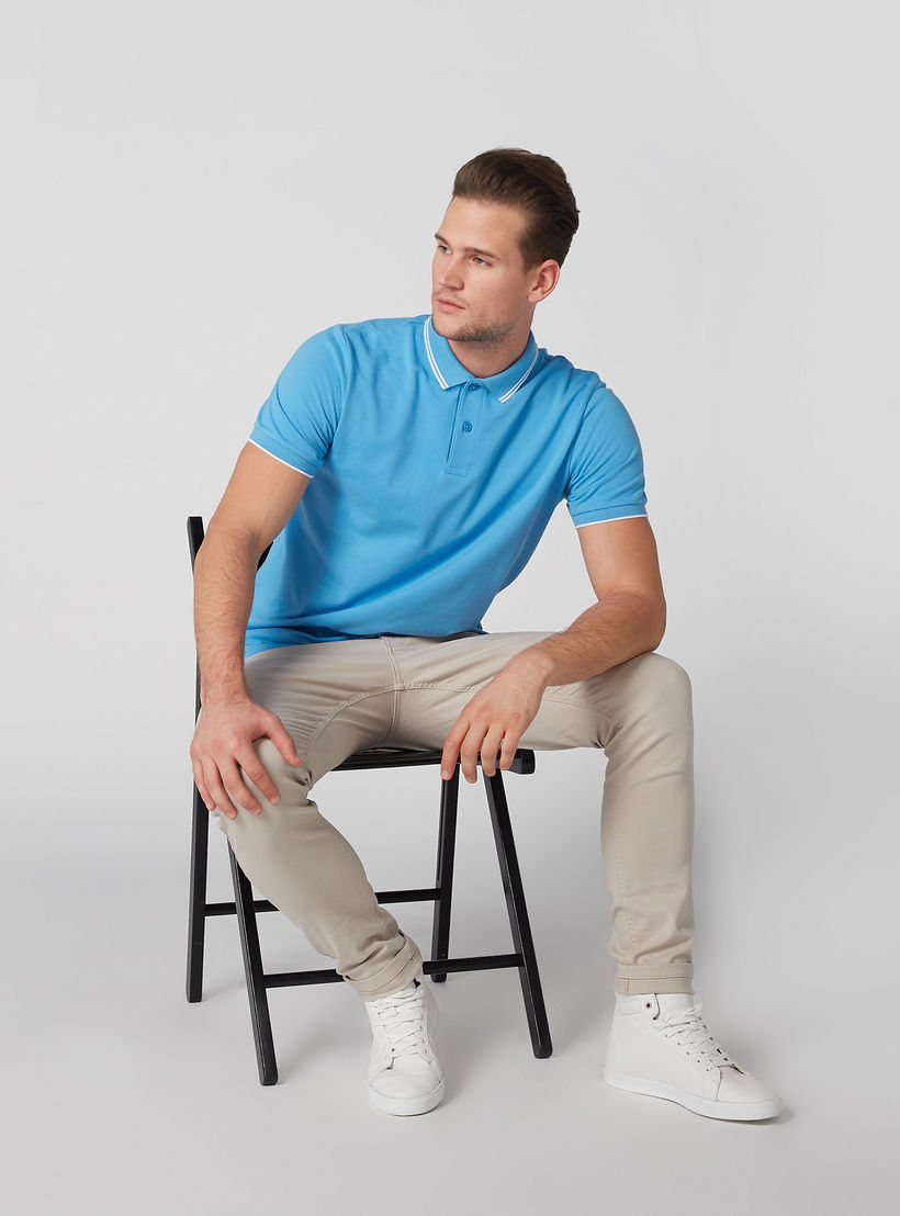 تيشيرت بياقة بولو وأكمام قصيرة ودرزات-men-clothing-tshirtsandpolos-polos-image-1
