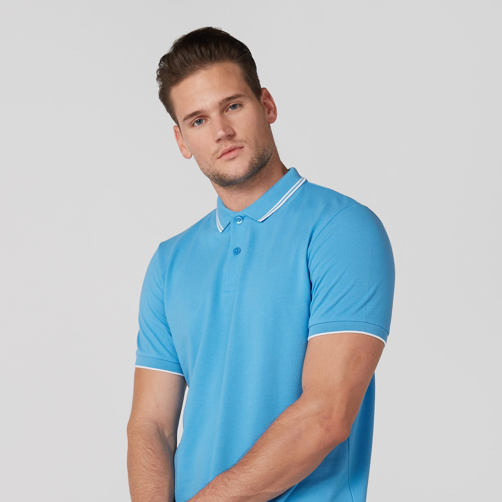 تيشيرت بياقة بولو وأكمام قصيرة ودرزات-men-clothing-tshirtsandpolos-polos-image-2