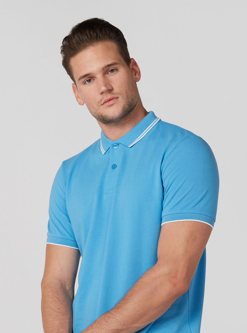 تيشيرت بياقة بولو وأكمام قصيرة ودرزات-men-clothing-tshirtsandpolos-polos-image-2