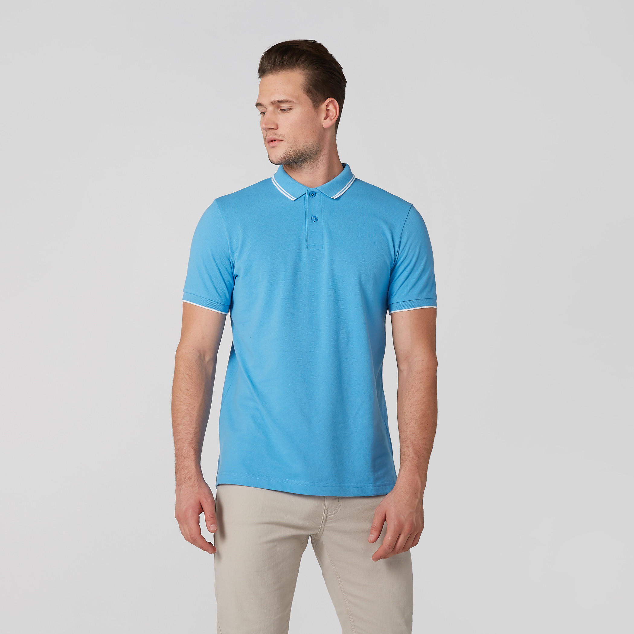 تيشيرت بياقة بولو وأكمام قصيرة ودرزات-men-clothing-tshirtsandpolos-polos-image-3