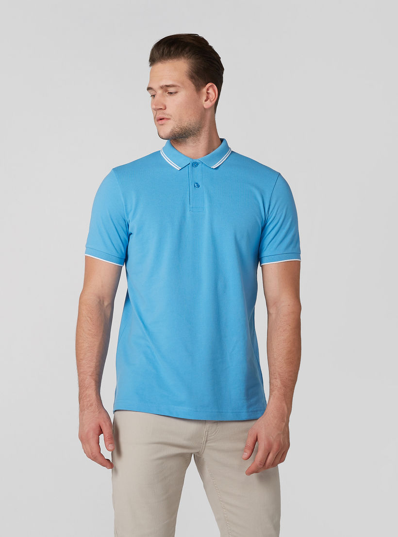 تيشيرت بياقة بولو وأكمام قصيرة ودرزات-men-clothing-tshirtsandpolos-polos-image-3