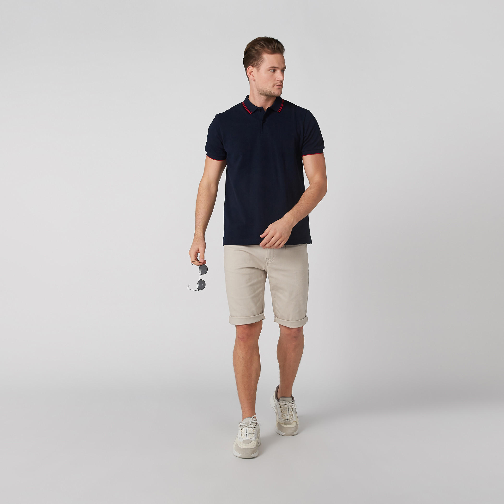 تيشيرت بياقة بولو وأكمام قصيرة ودرزات-men-clothing-tshirtsandpolos-polos-image-2