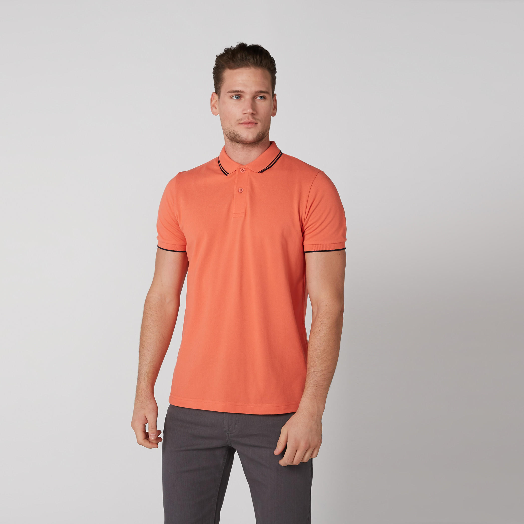 تيشيرت بياقة بولو وأكمام قصيرة ودرزات-men-clothing-tshirtsandpolos-polos-image-1