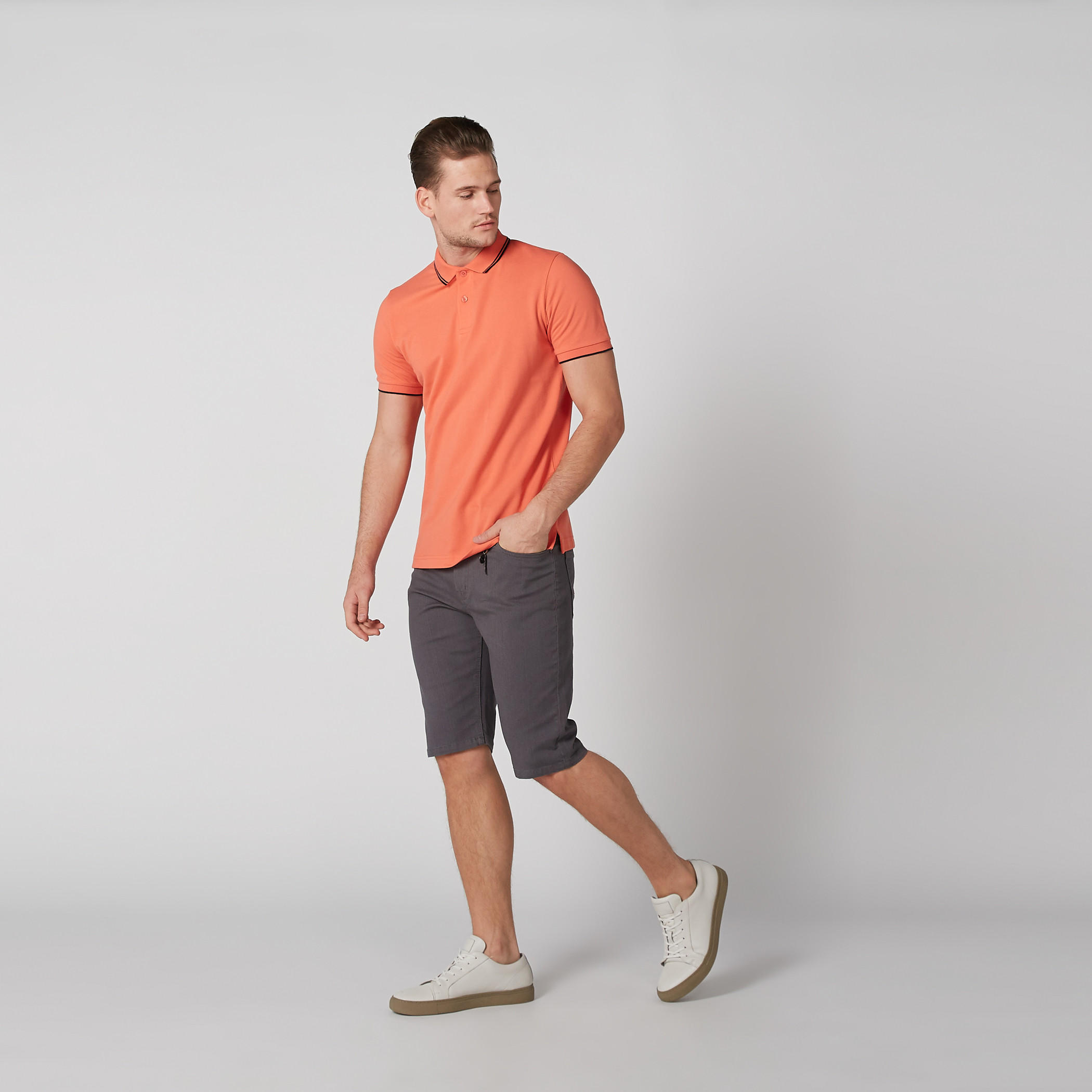 تيشيرت بياقة بولو وأكمام قصيرة ودرزات-men-clothing-tshirtsandpolos-polos-image-3