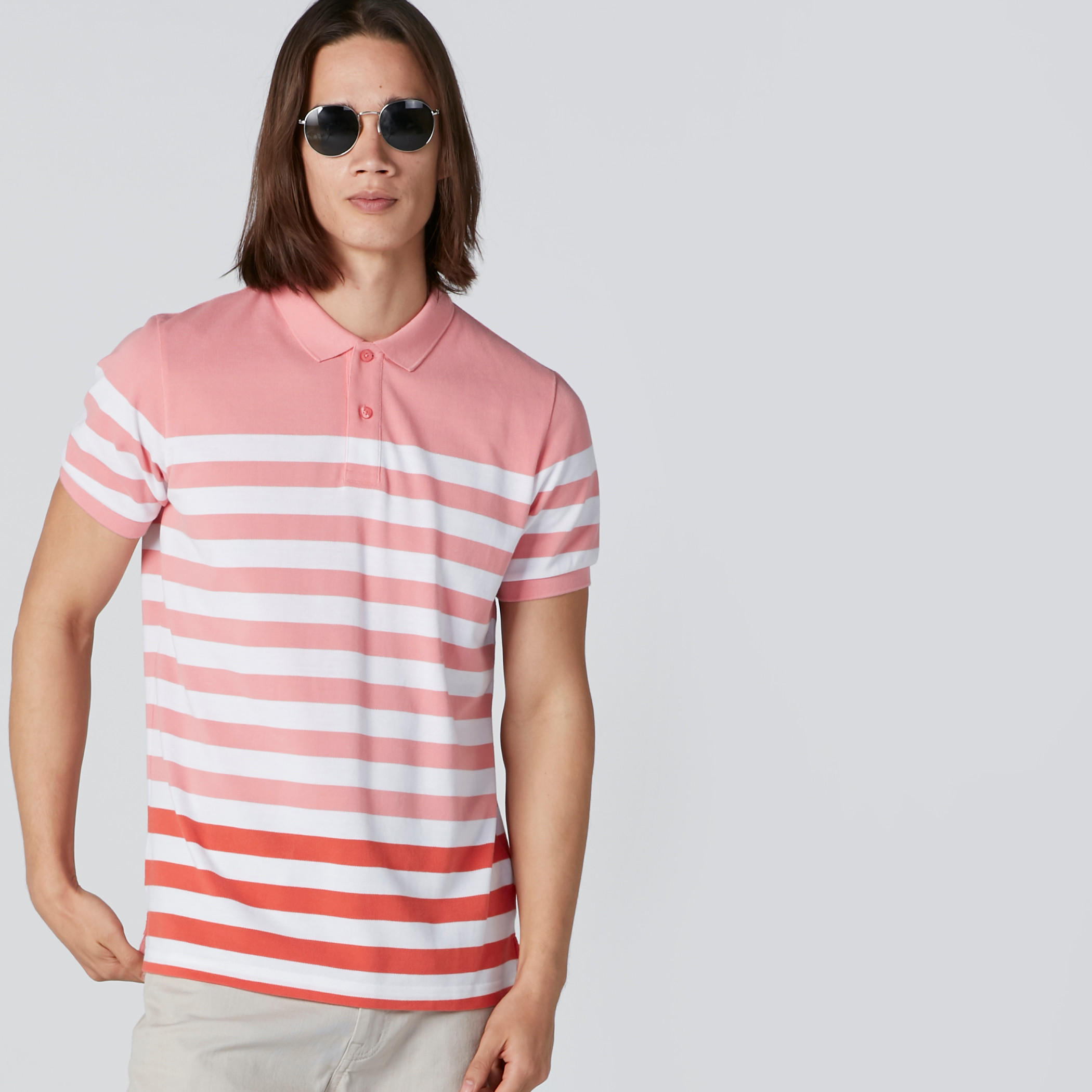 تيشيرت مقلّم بياقة بولو وأكمام قصيرة-men-clothing-tshirtsandpolos-polos-image-1