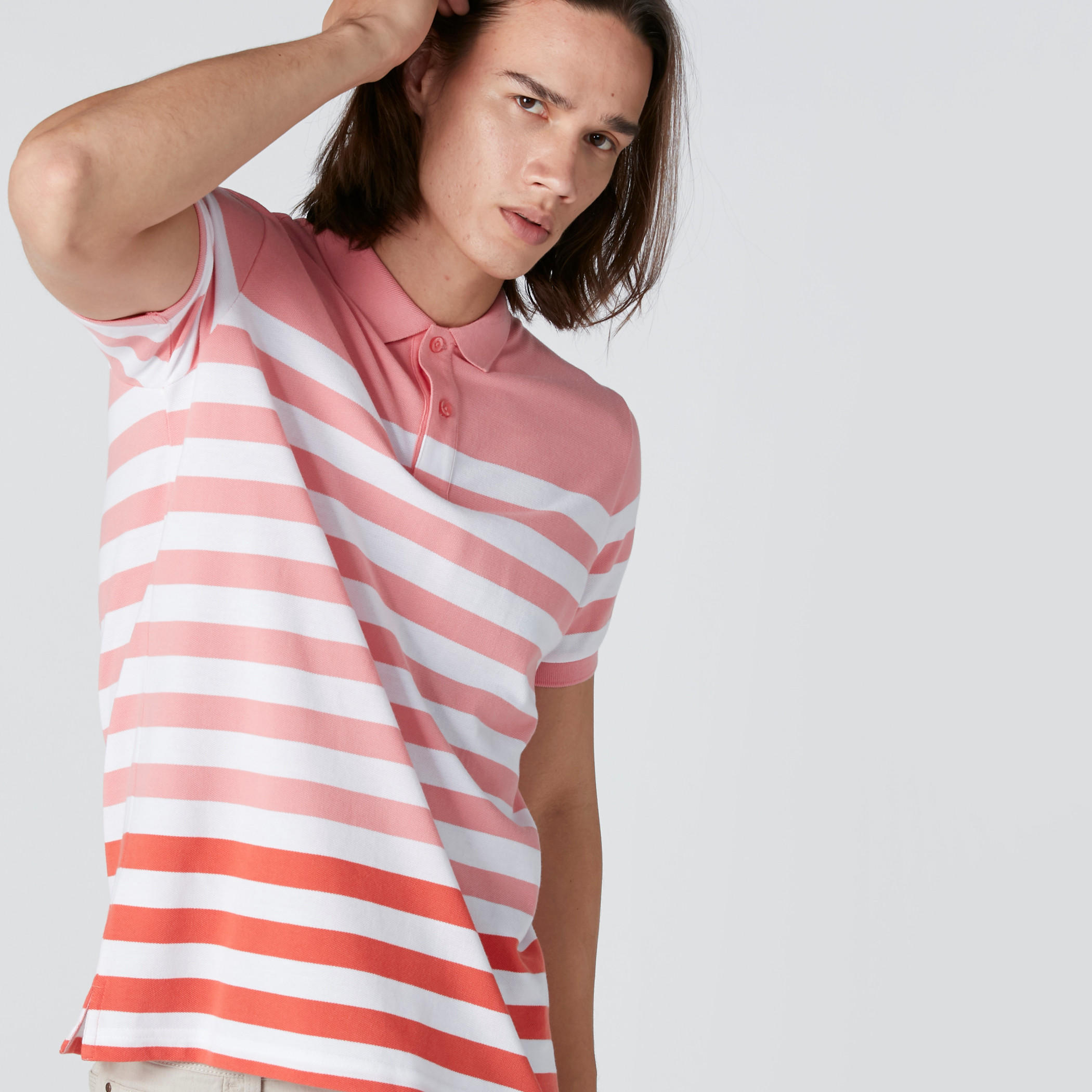 تيشيرت مقلّم بياقة بولو وأكمام قصيرة-men-clothing-tshirtsandpolos-polos-image-4
