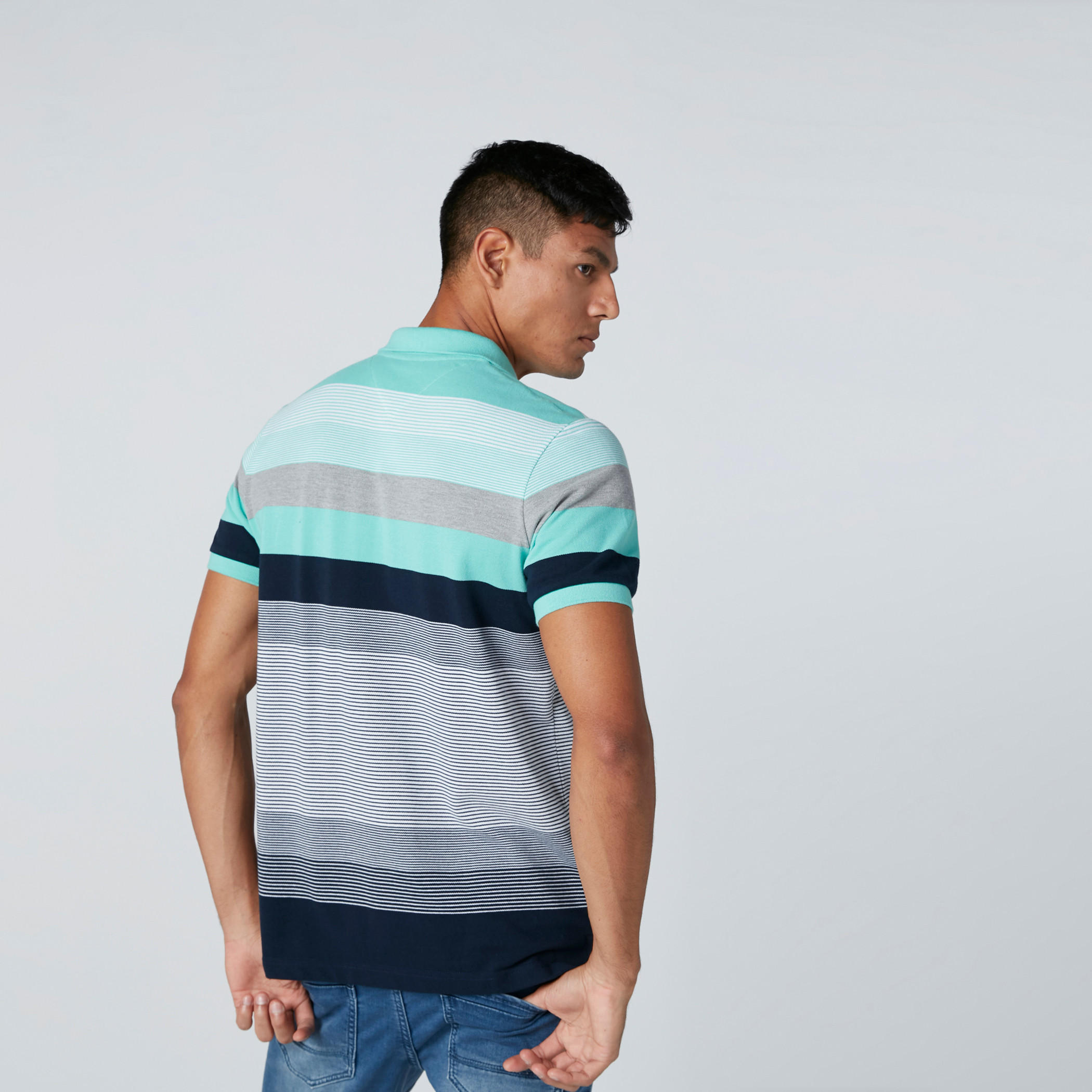 تيشيرت مخطط بياقة بولو وأكمام قصيرة-men-clothing-tshirtsandpolos-polos-image-2