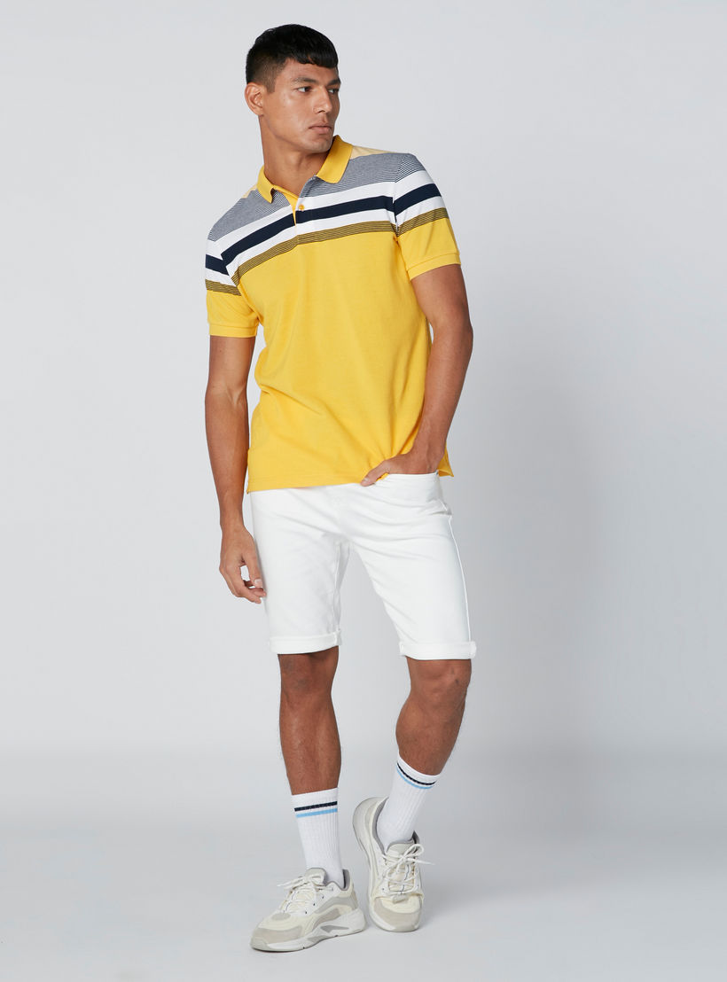 تيشيرت مقلّم بياقة بولو وأكمام قصيرة-men-clothing-tshirtsandpolos-polos-image-2