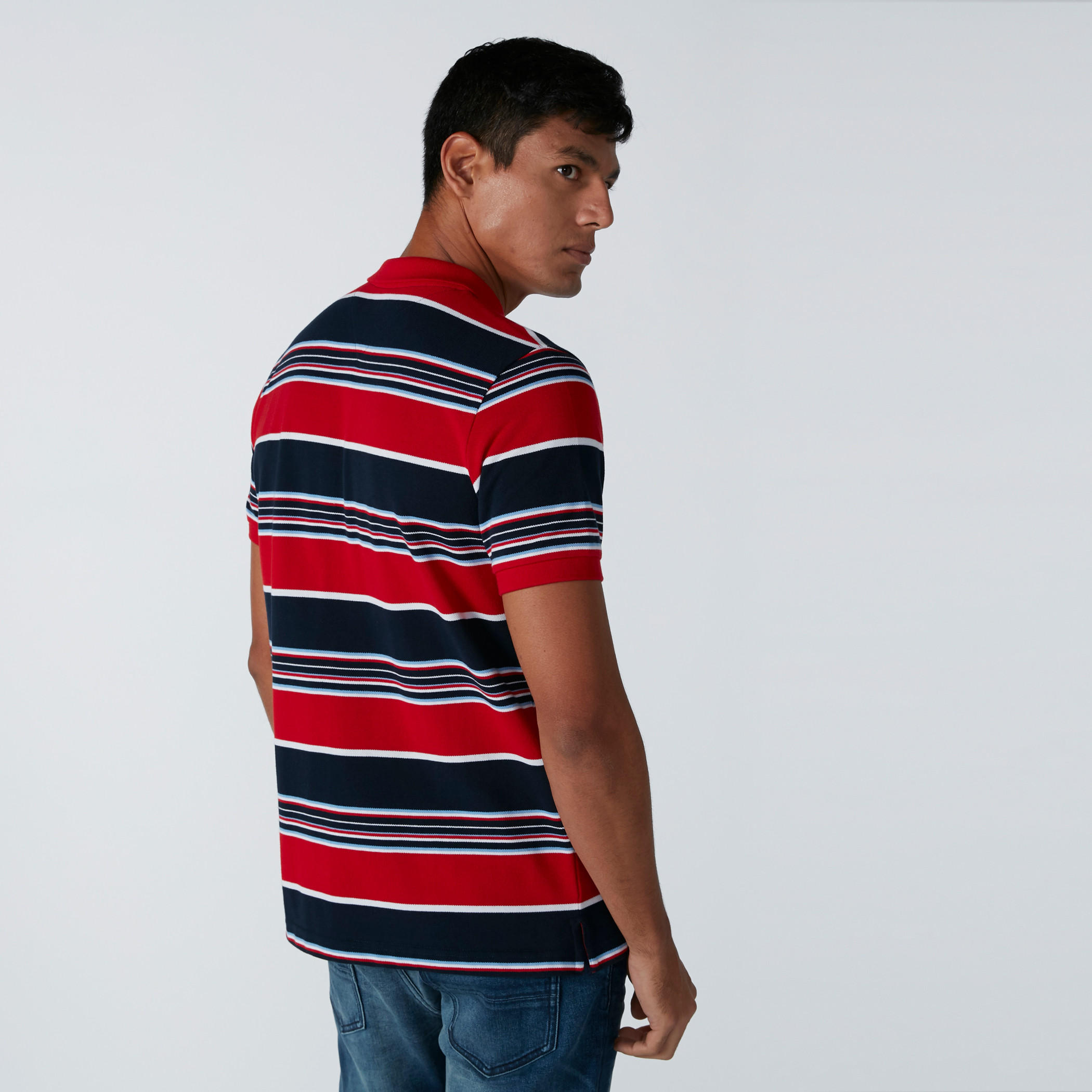 تيشيرت مخطط بياقة بولو وأكمام قصيرة-men-clothing-tshirtsandpolos-polos-image-2