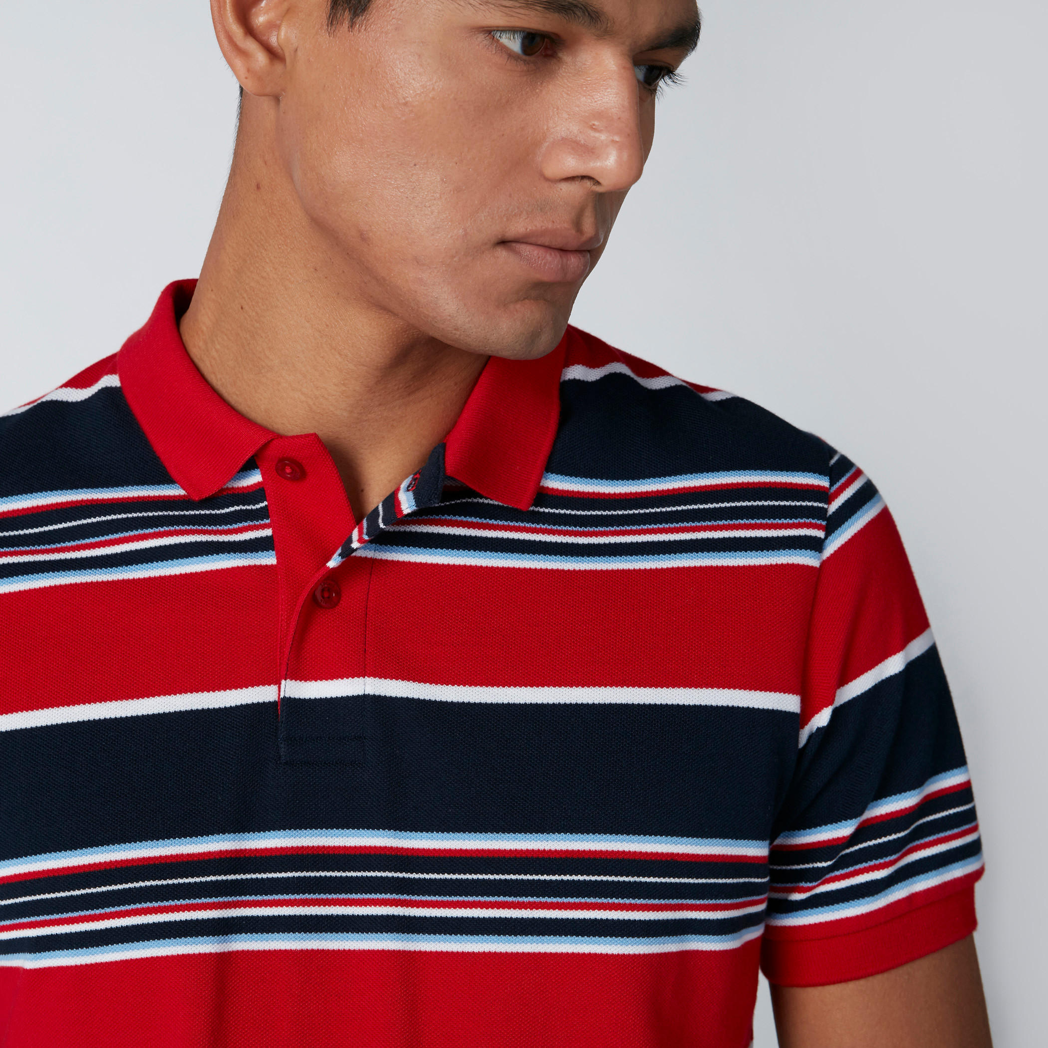تيشيرت مخطط بياقة بولو وأكمام قصيرة-men-clothing-tshirtsandpolos-polos-image-4