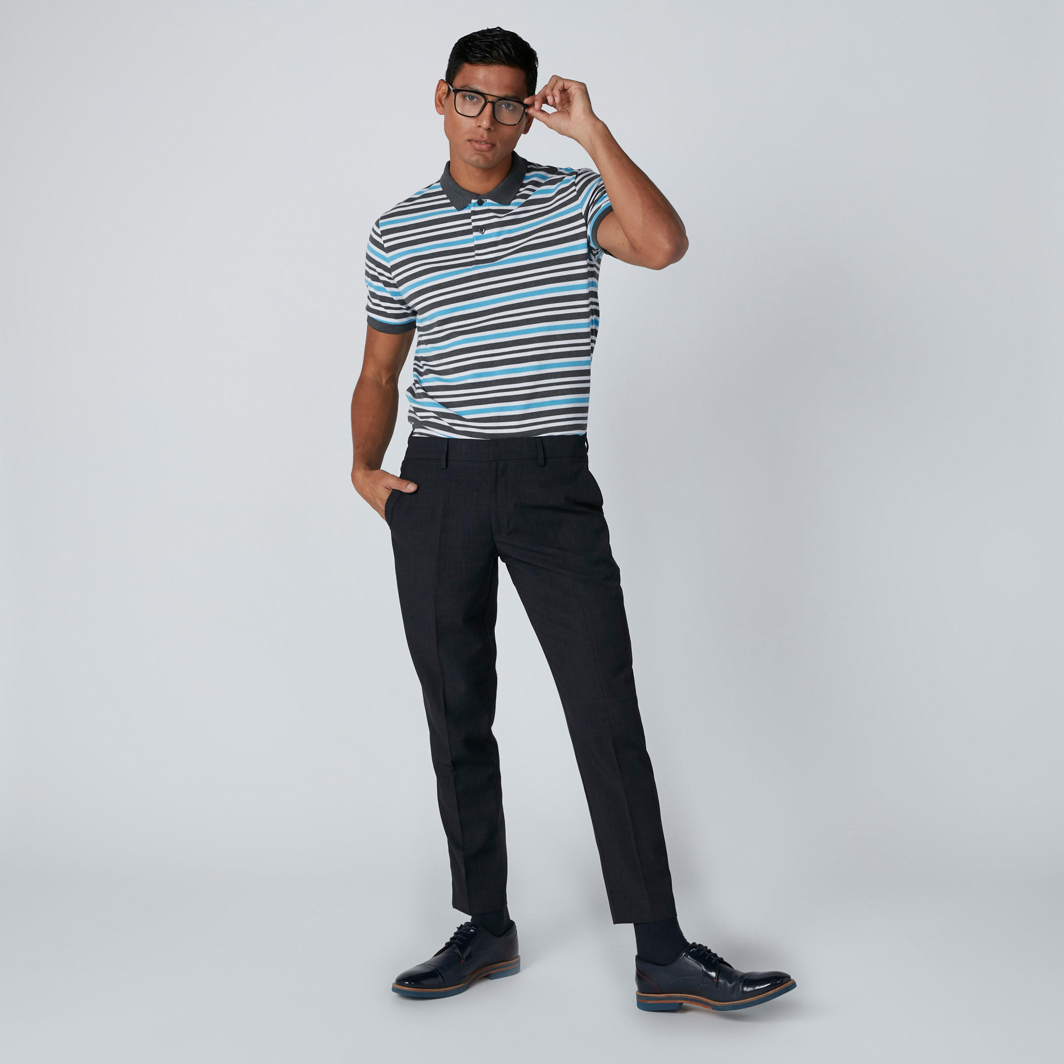 تيشيرت مقلّم بياقة بولو وأكمام قصيرة-men-clothing-tshirtsandpolos-polos-image-4