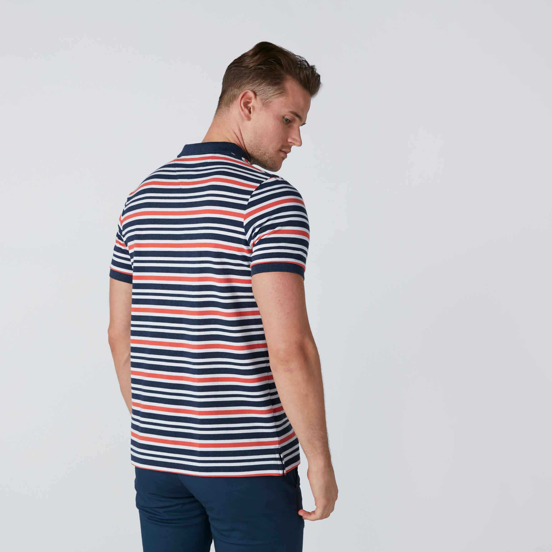 تيشيرت مقلّم بياقة بولو وأكمام قصيرة-men-clothing-tshirtsandpolos-polos-image-2