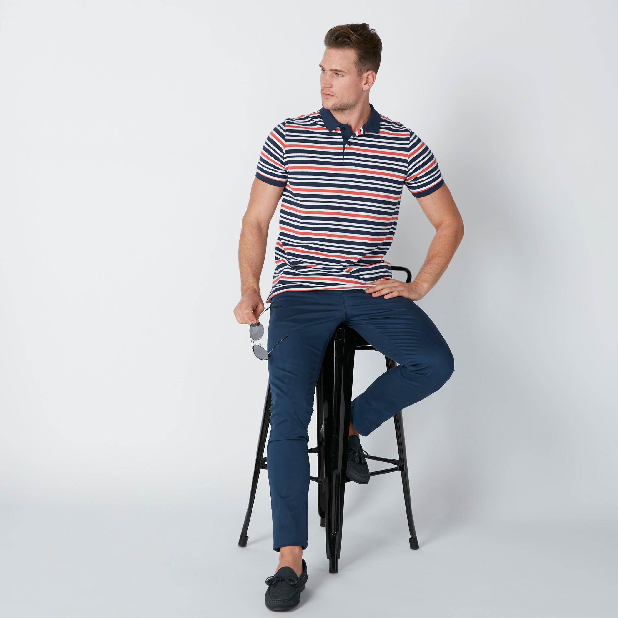 تيشيرت مقلّم بياقة بولو وأكمام قصيرة-men-clothing-tshirtsandpolos-polos-image-3