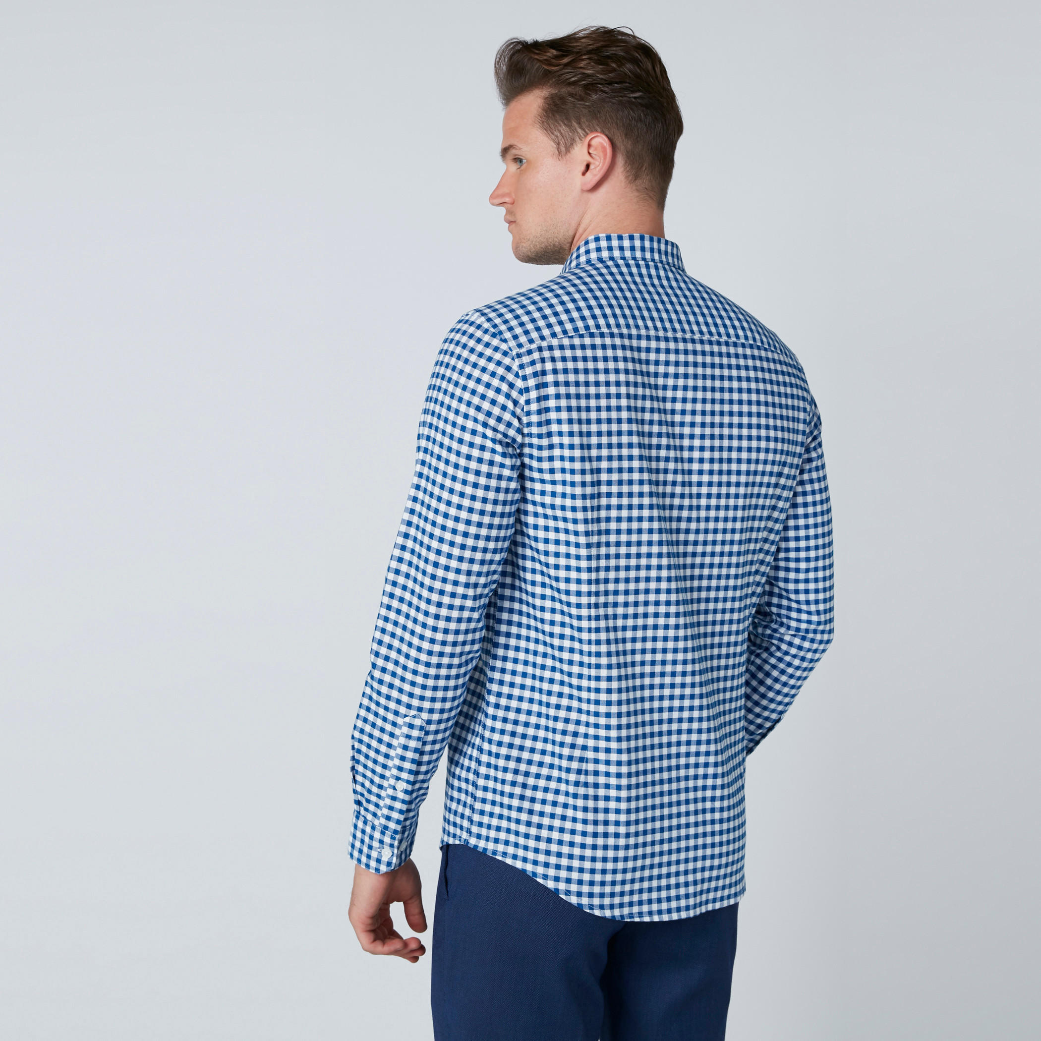 قميص سليم فيت كاروهات بأكمام طويلة-men-clothing-shirts-image-2
