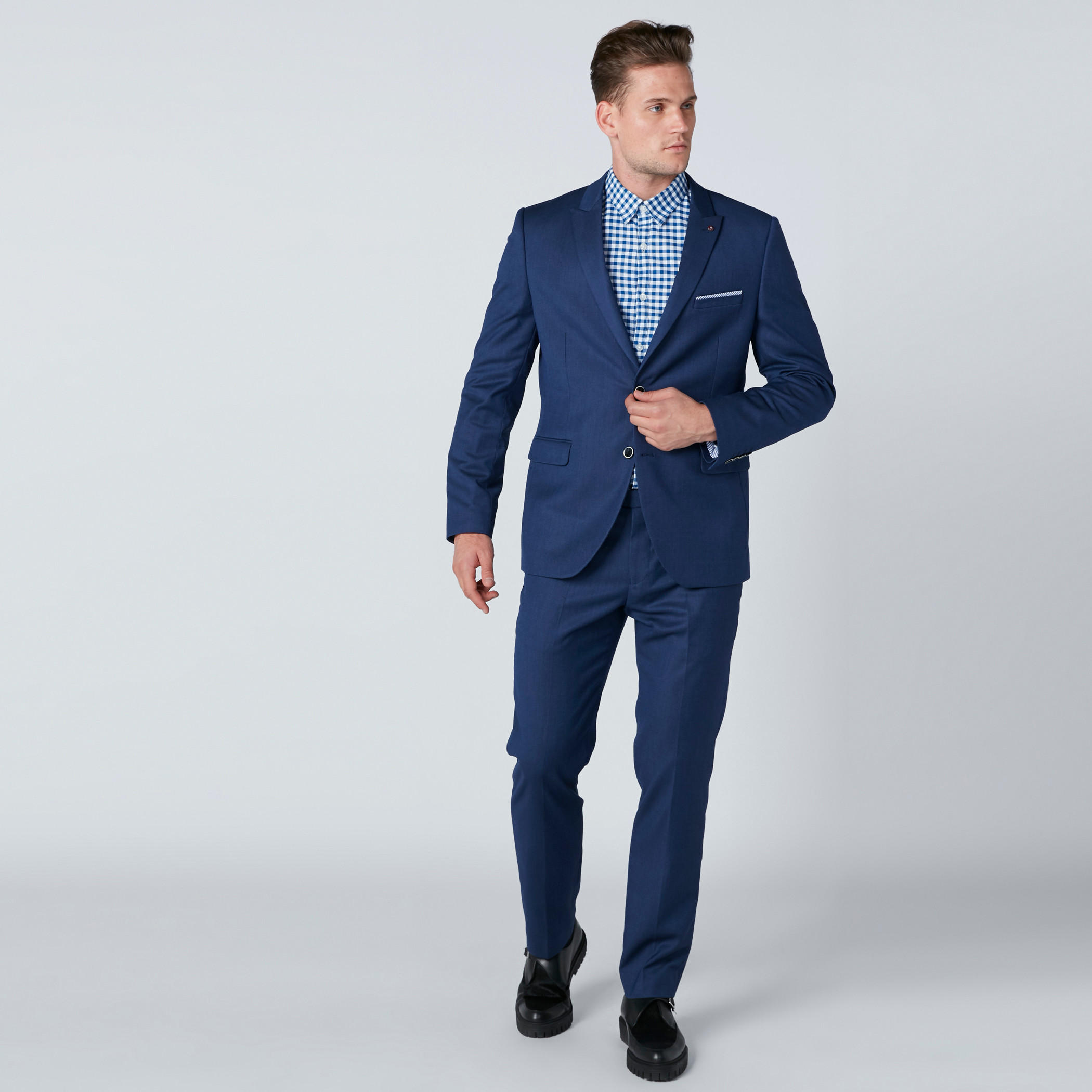 قميص سليم فيت كاروهات بأكمام طويلة-men-clothing-shirts-image-3