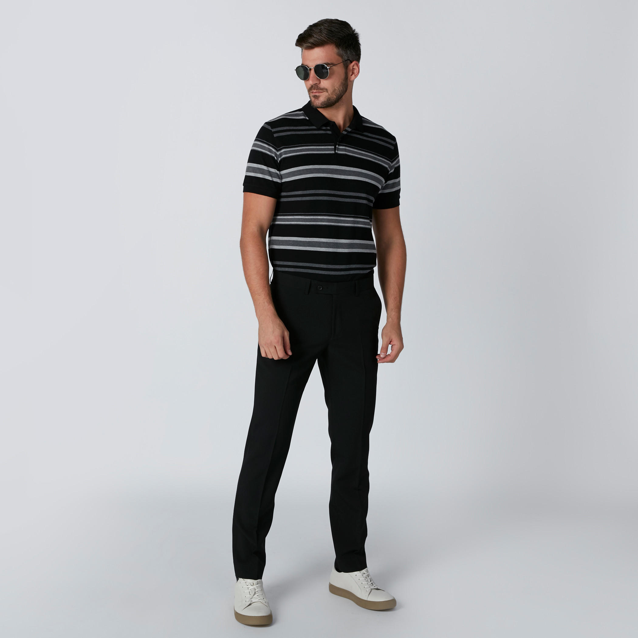 تيشيرت مقلّم بياقة بولو وأكمام قصيرة-men-clothing-tshirtsandpolos-polos-image-2