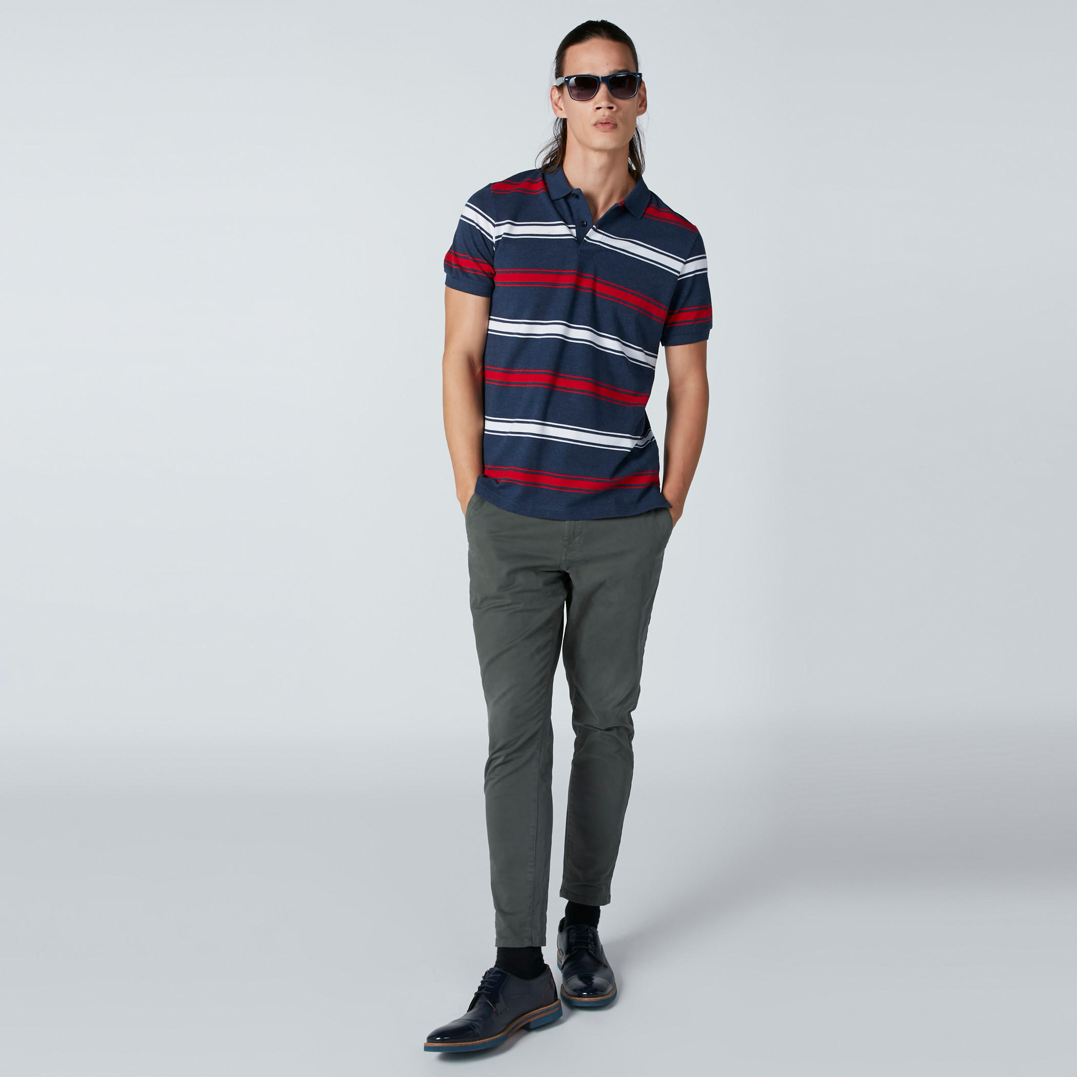 تيشيرت مقلّم بياقة بولو وأكمام قصيرة-men-clothing-tshirtsandpolos-polos-image-3