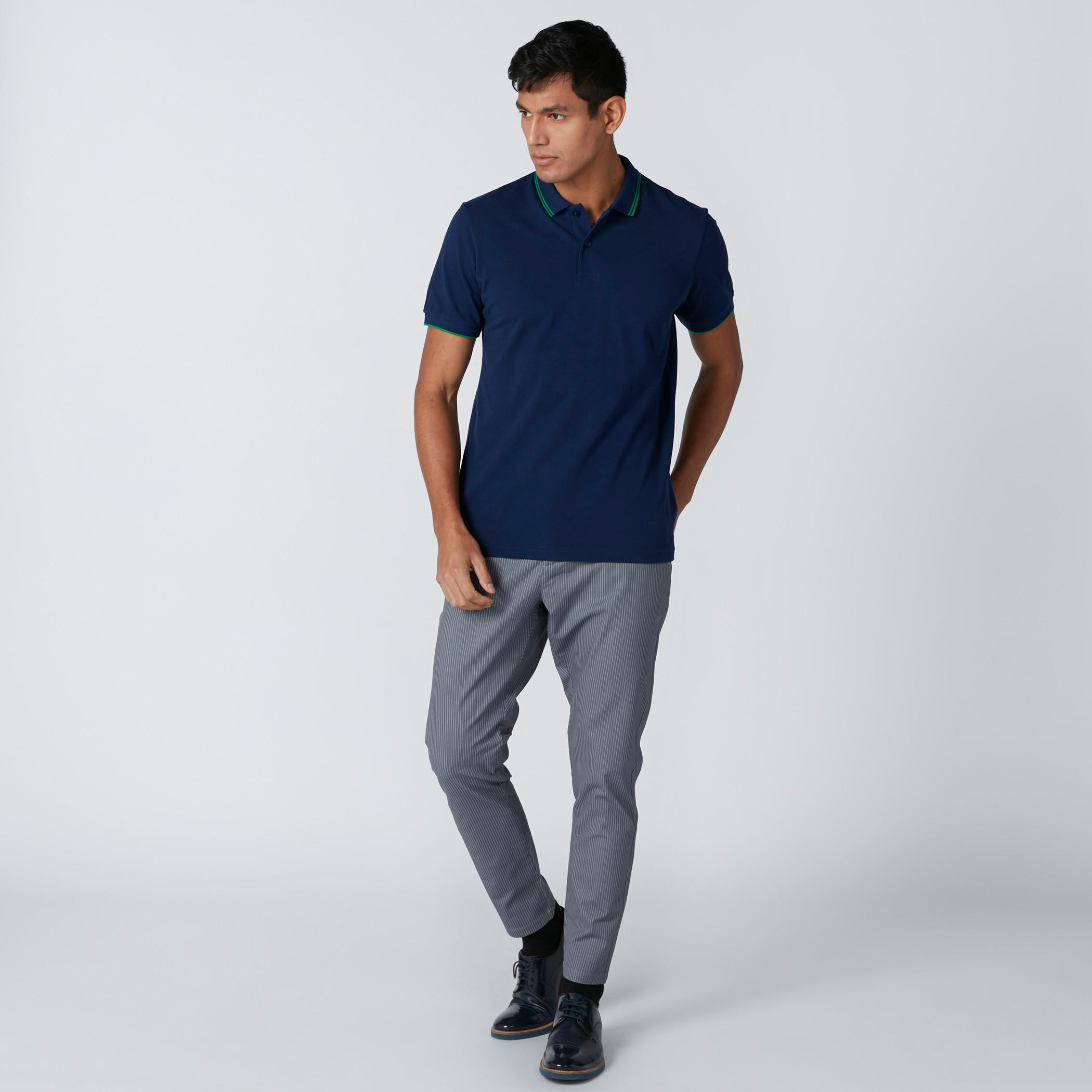تيشيرت بياقة بولو وأكمام قصيرة ودرزات-men-clothing-tshirtsandpolos-polos-image-1