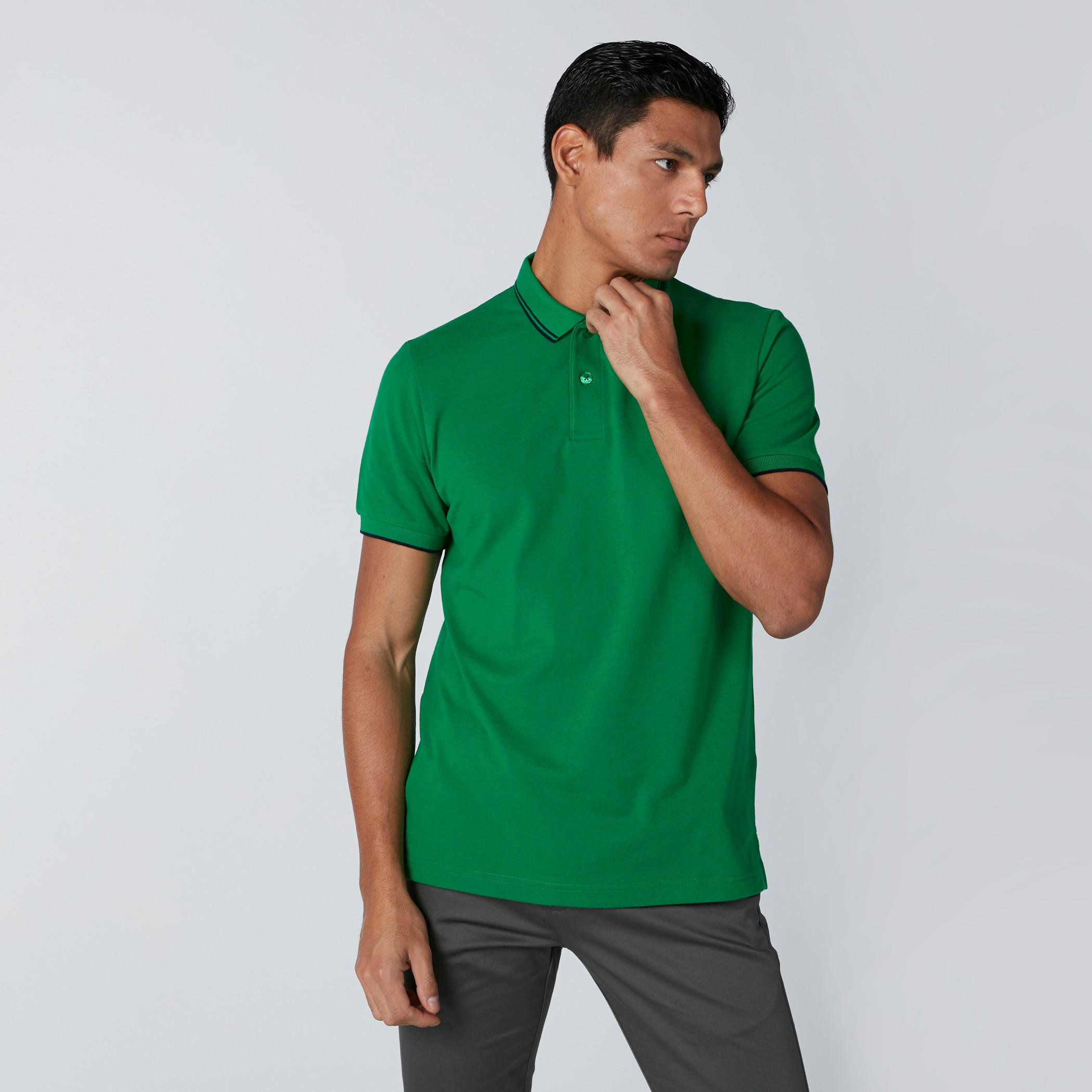 تيشيرت بياقة بولو وأكمام قصيرة ودرزات-men-clothing-tshirtsandpolos-polos-image-1