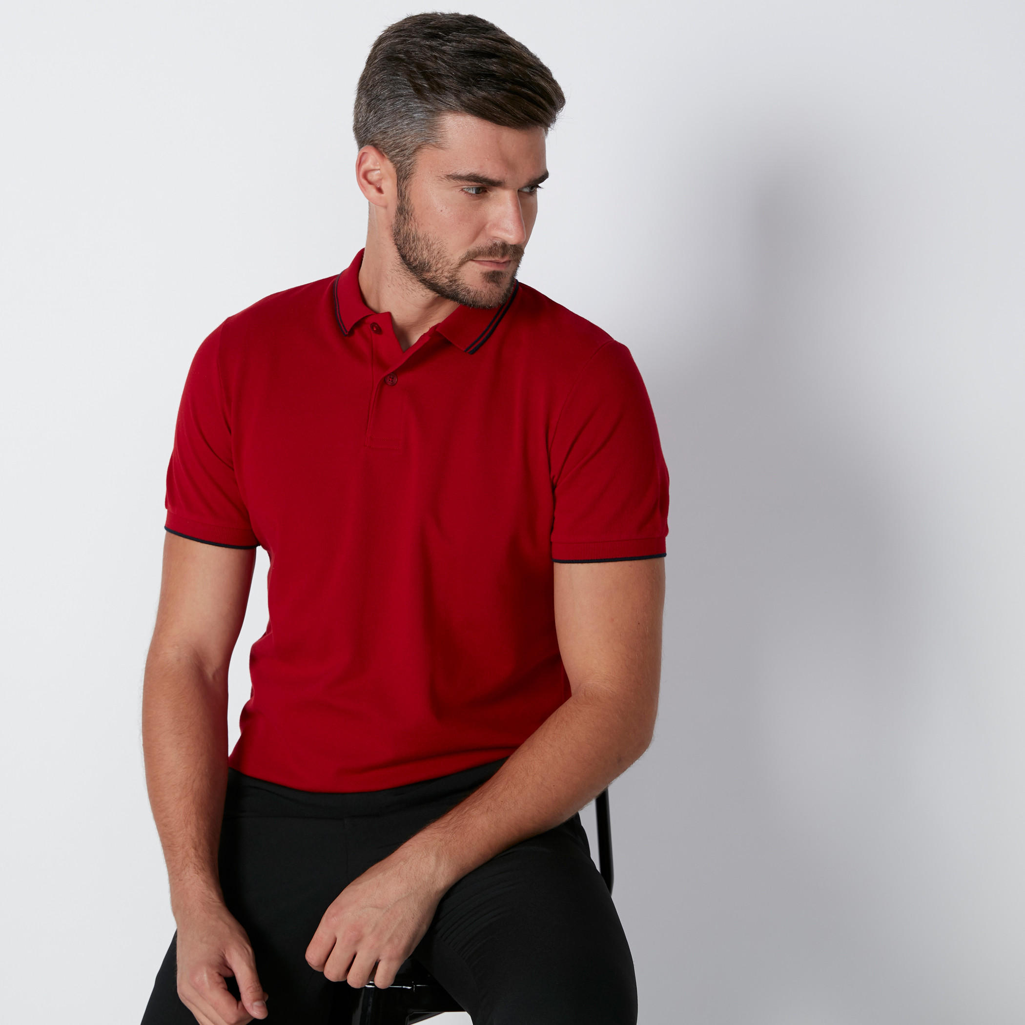 تيشيرت بياقة بولو وأكمام قصيرة-men-clothing-tshirtsandpolos-polos-image-1