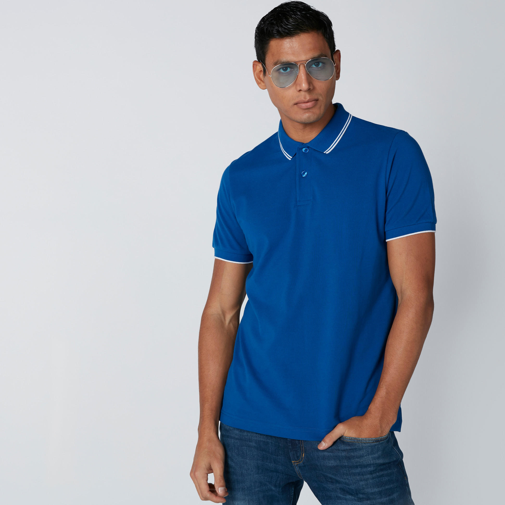 تيشيرت بياقة بولو وأكمام قصيرة ودرزات-men-clothing-tshirtsandpolos-polos-image-1
