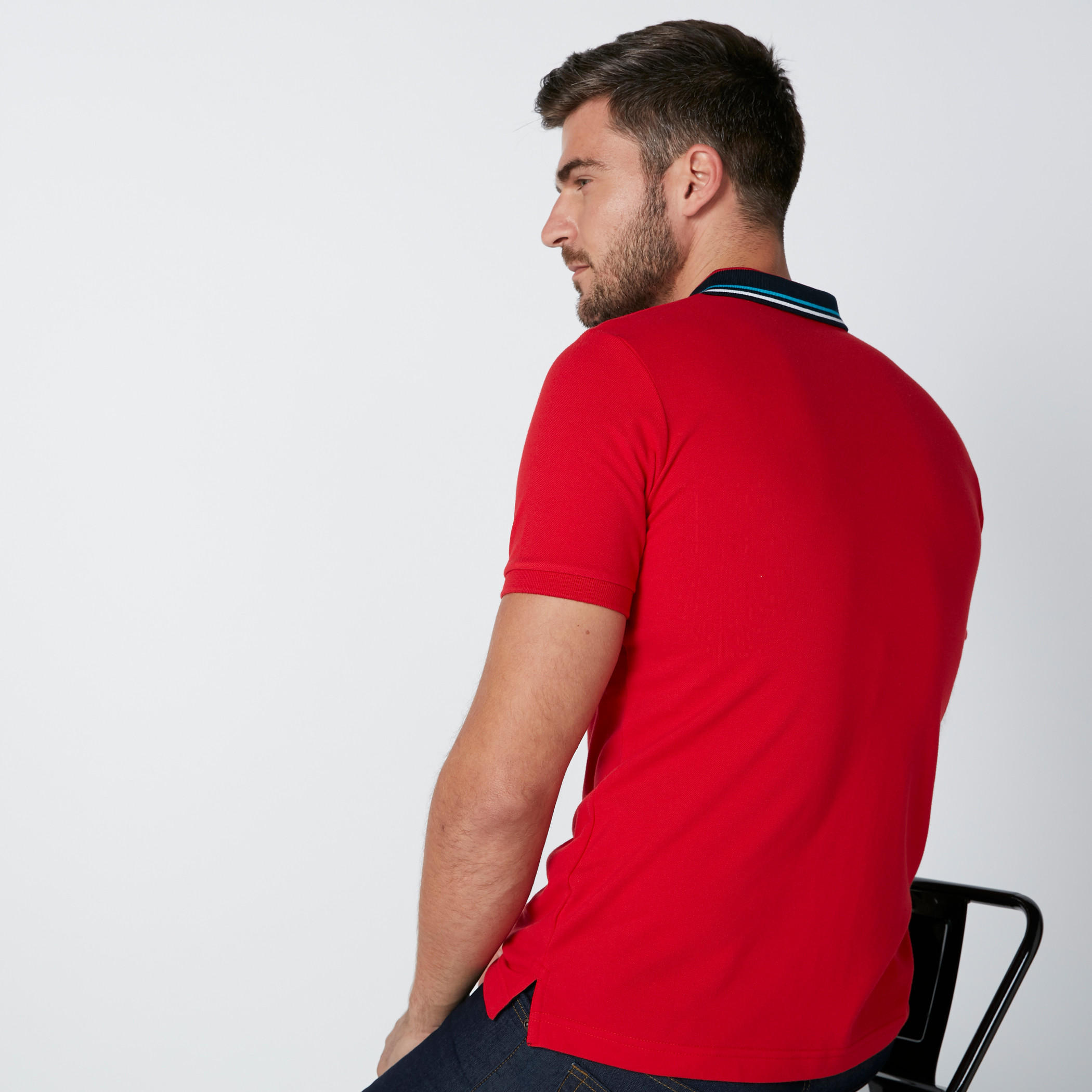 Polo Neck T-Shirt with Embroidered Detail and Tipped Collar-men-clothing-tshirtsandpolos-polos-image-3