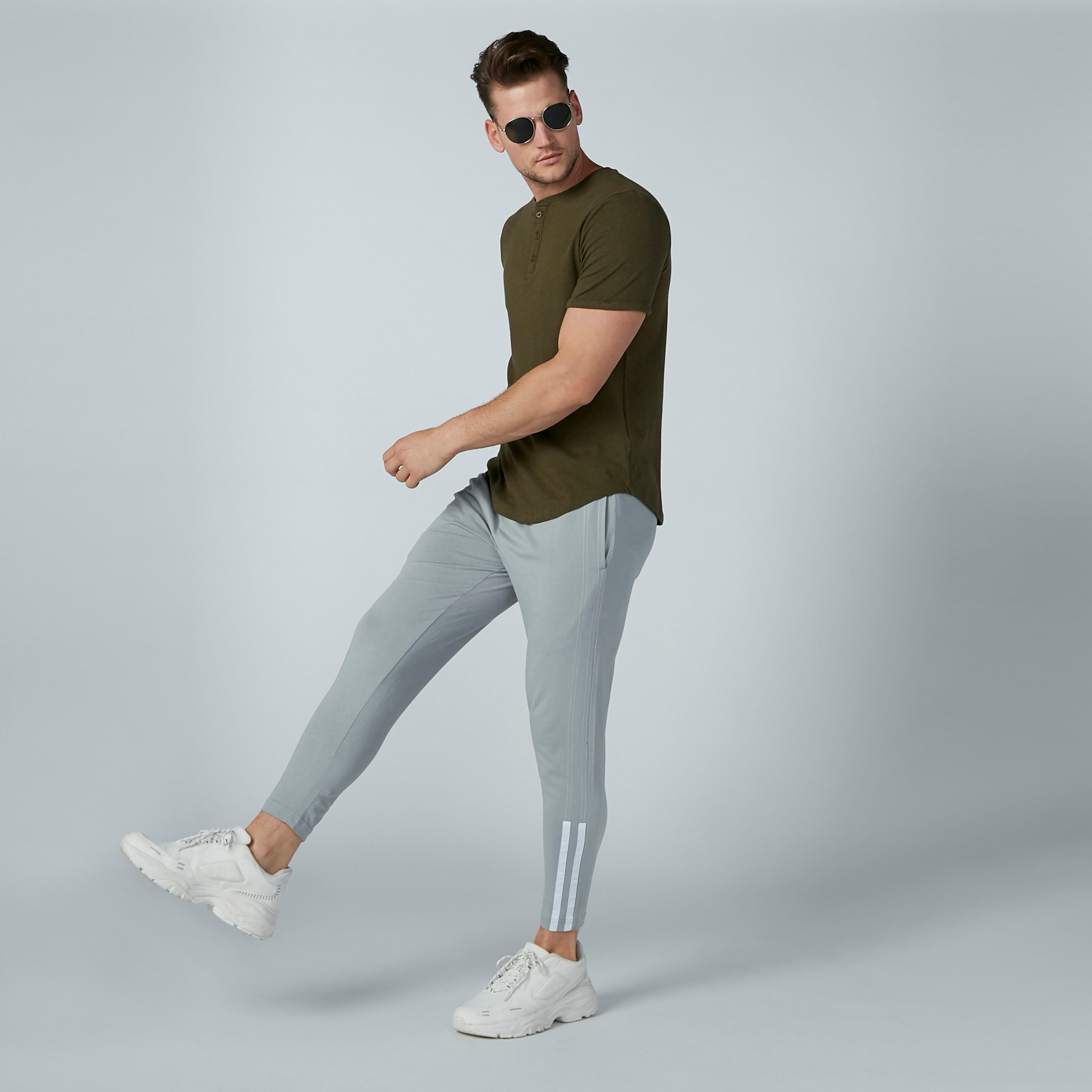 Solid T-Shirt with Henley Neck and Short Sleeves-men-clothing-tshirtsandpolos-tshirts-image-1